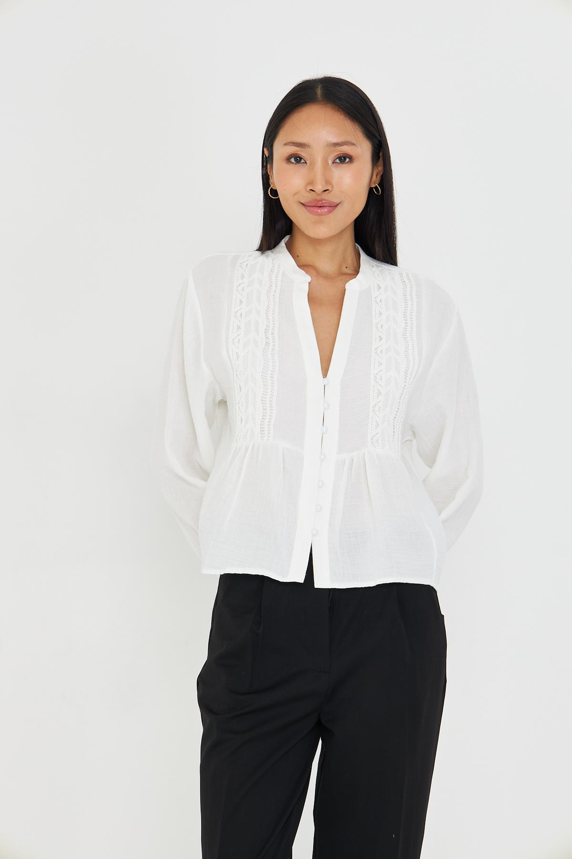 Hakim Yaka Dantelli Gömlek