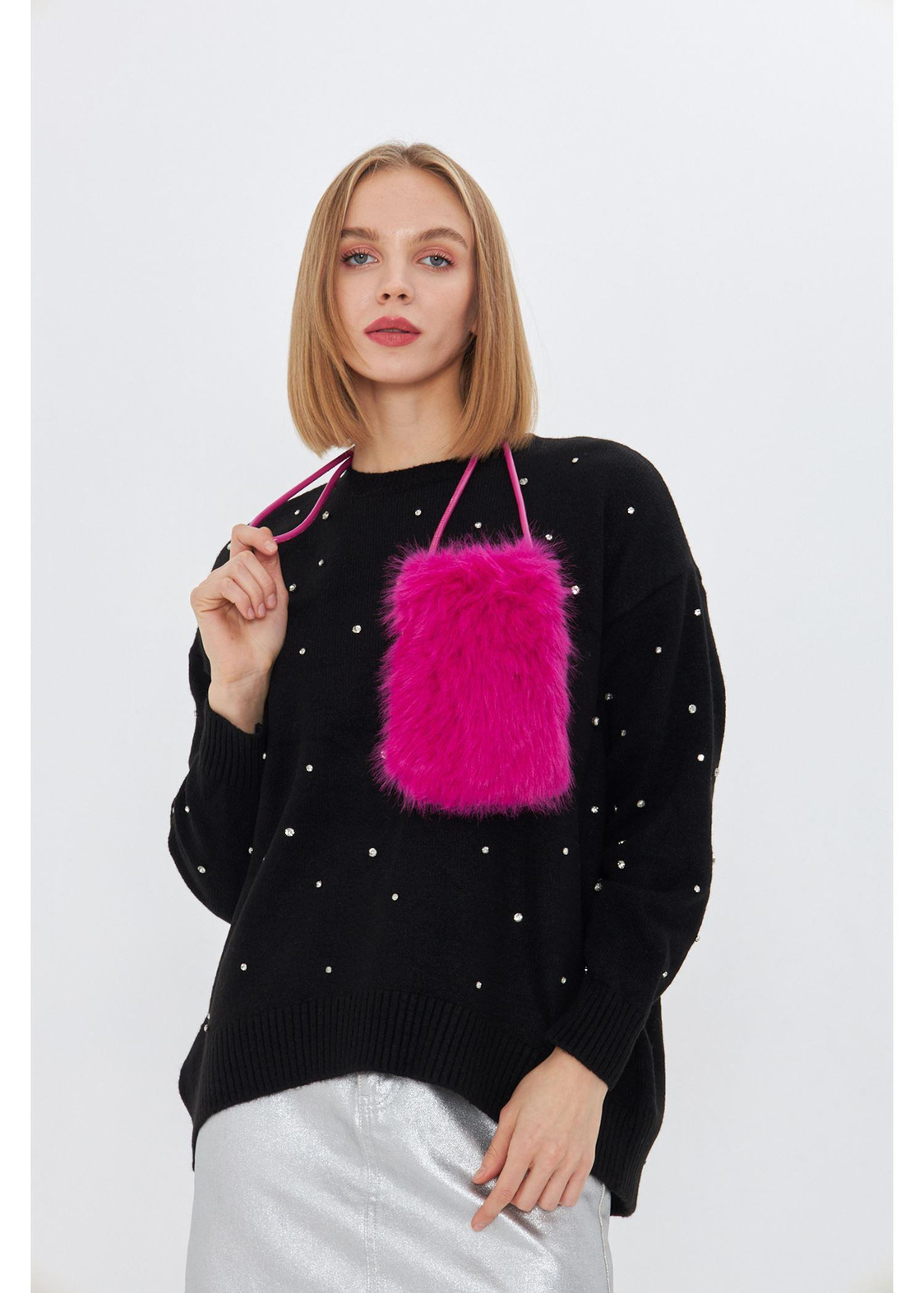 İçi Kadife Mini Peluş Çanta