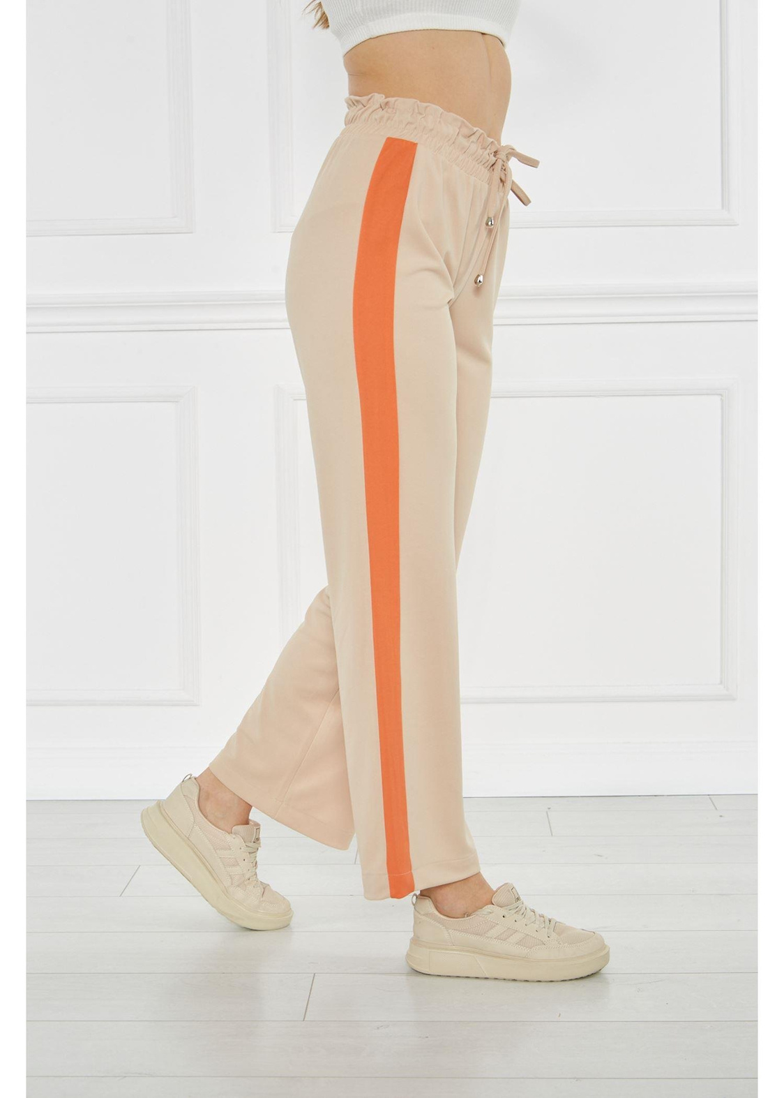 İki Renk Double Pantolon-Turuncu