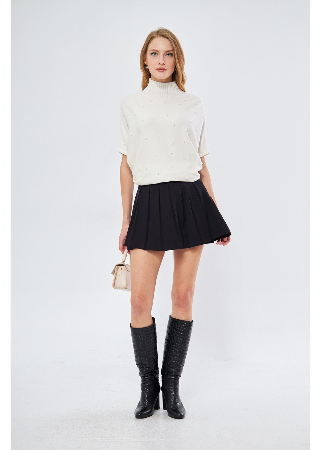 İncili Oversize Kazak
