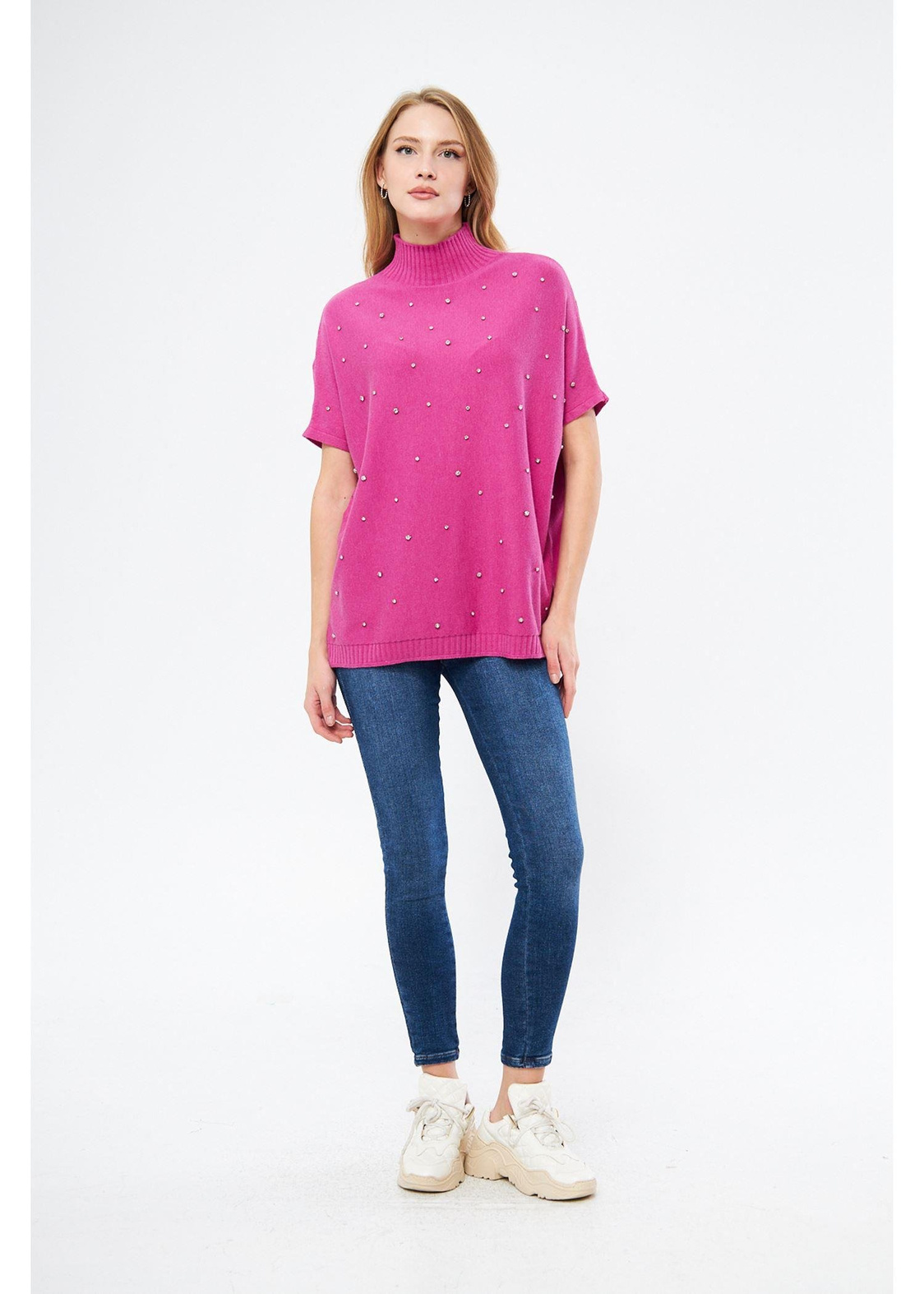 İncili Oversize Kazak