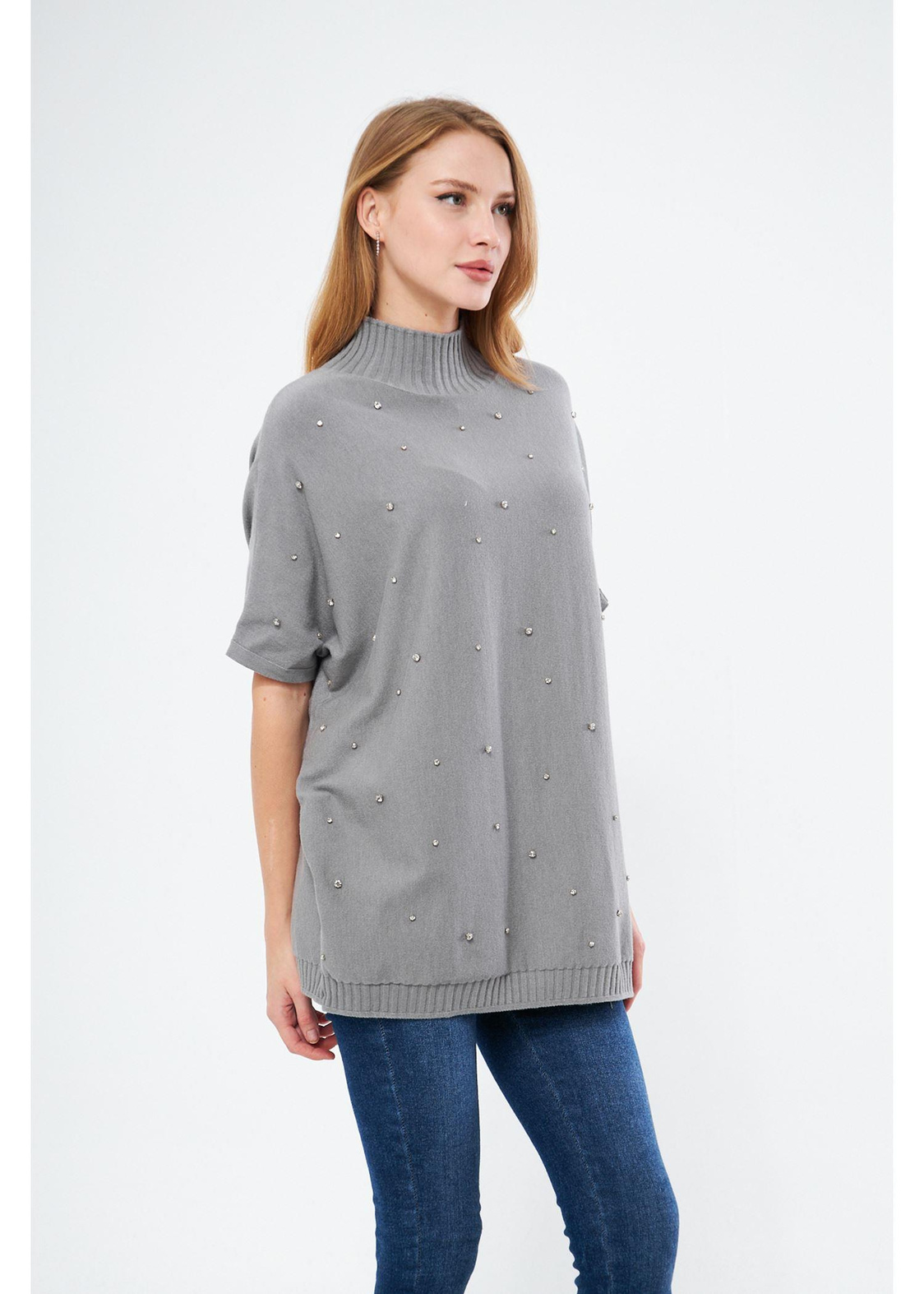 İncili Oversize Kazak