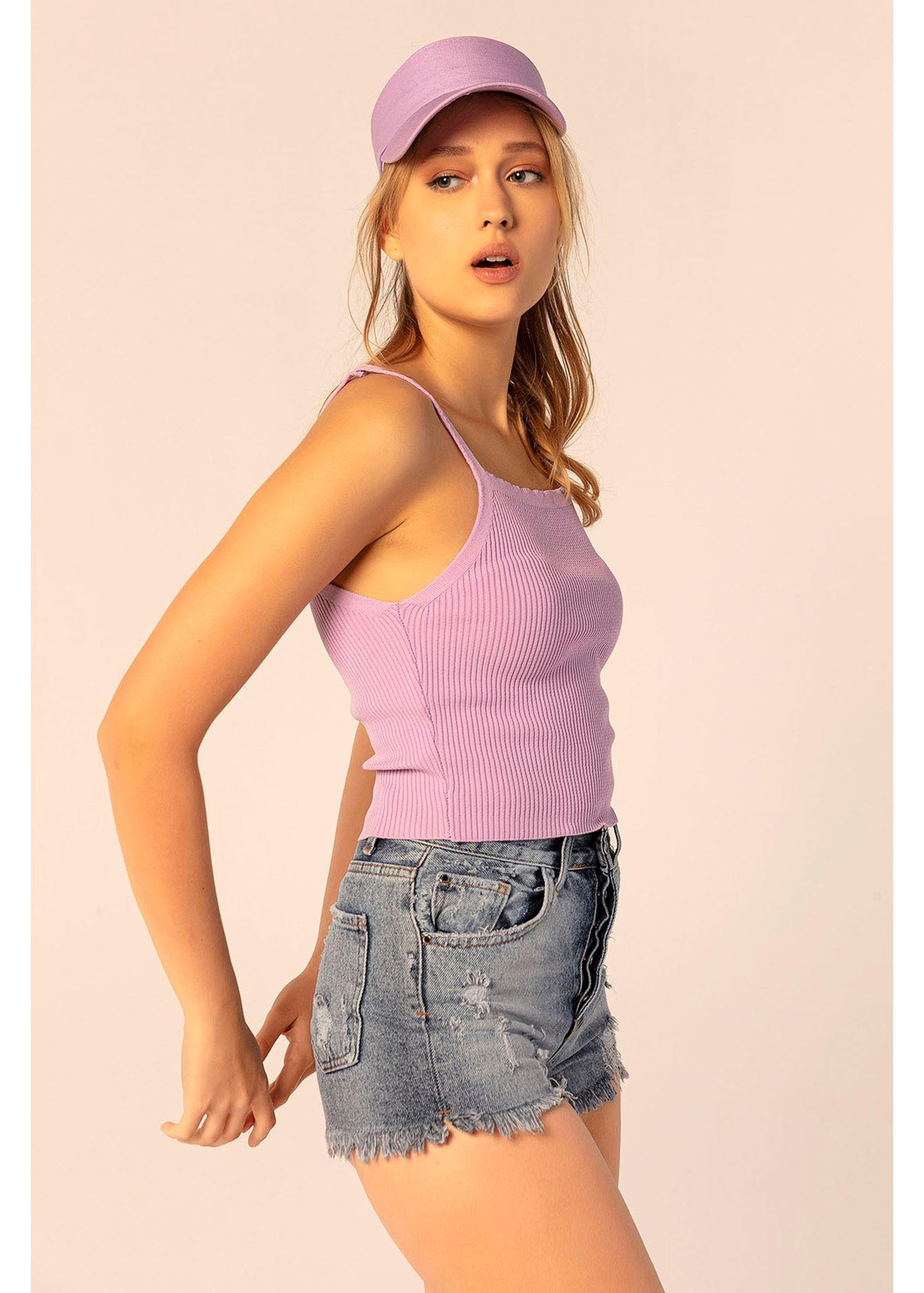 İp Askılı Fitilli Crop Bluz