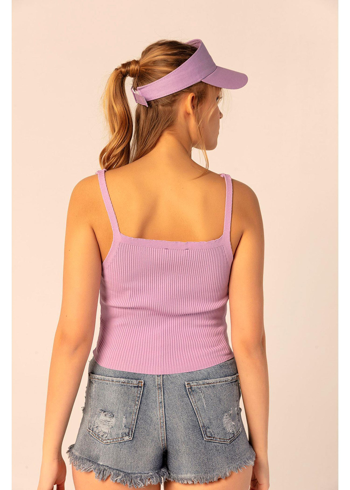 İp Askılı Fitilli Crop Bluz