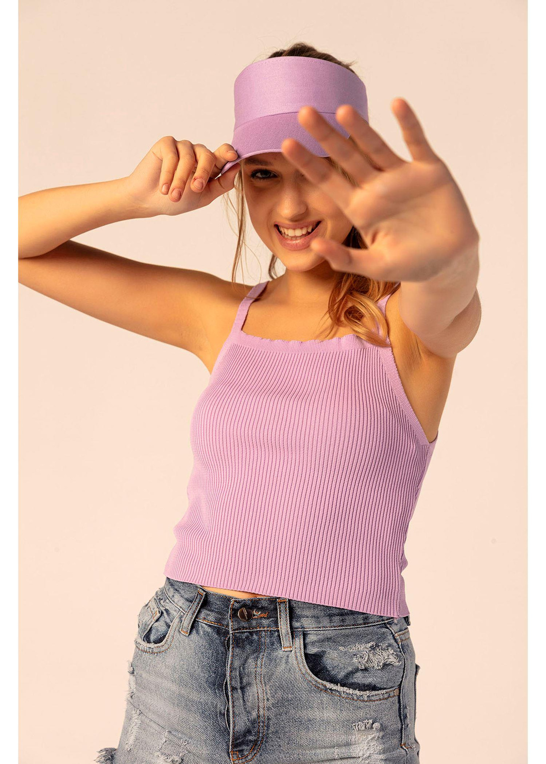 İp Askılı Fitilli Crop Bluz