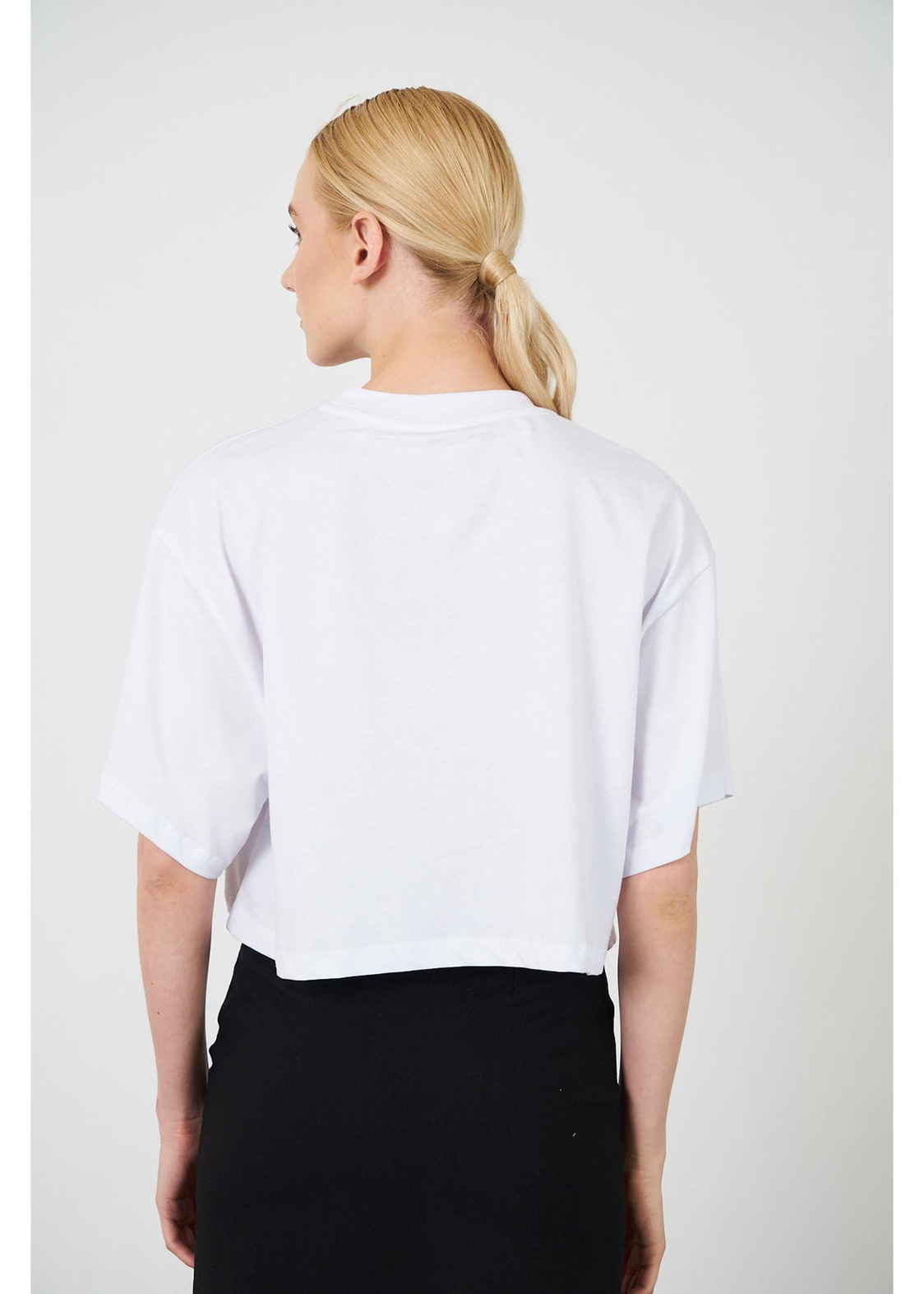 Italia Baskılı Kısa Süprem T-shirt-Ekru