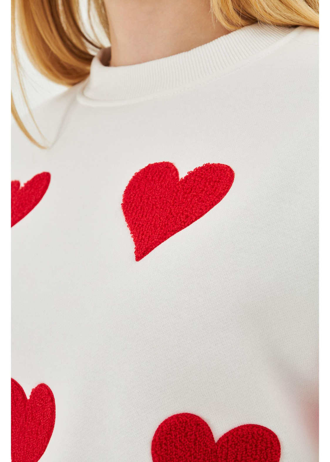 Kalp Baskılı Sweatshirt