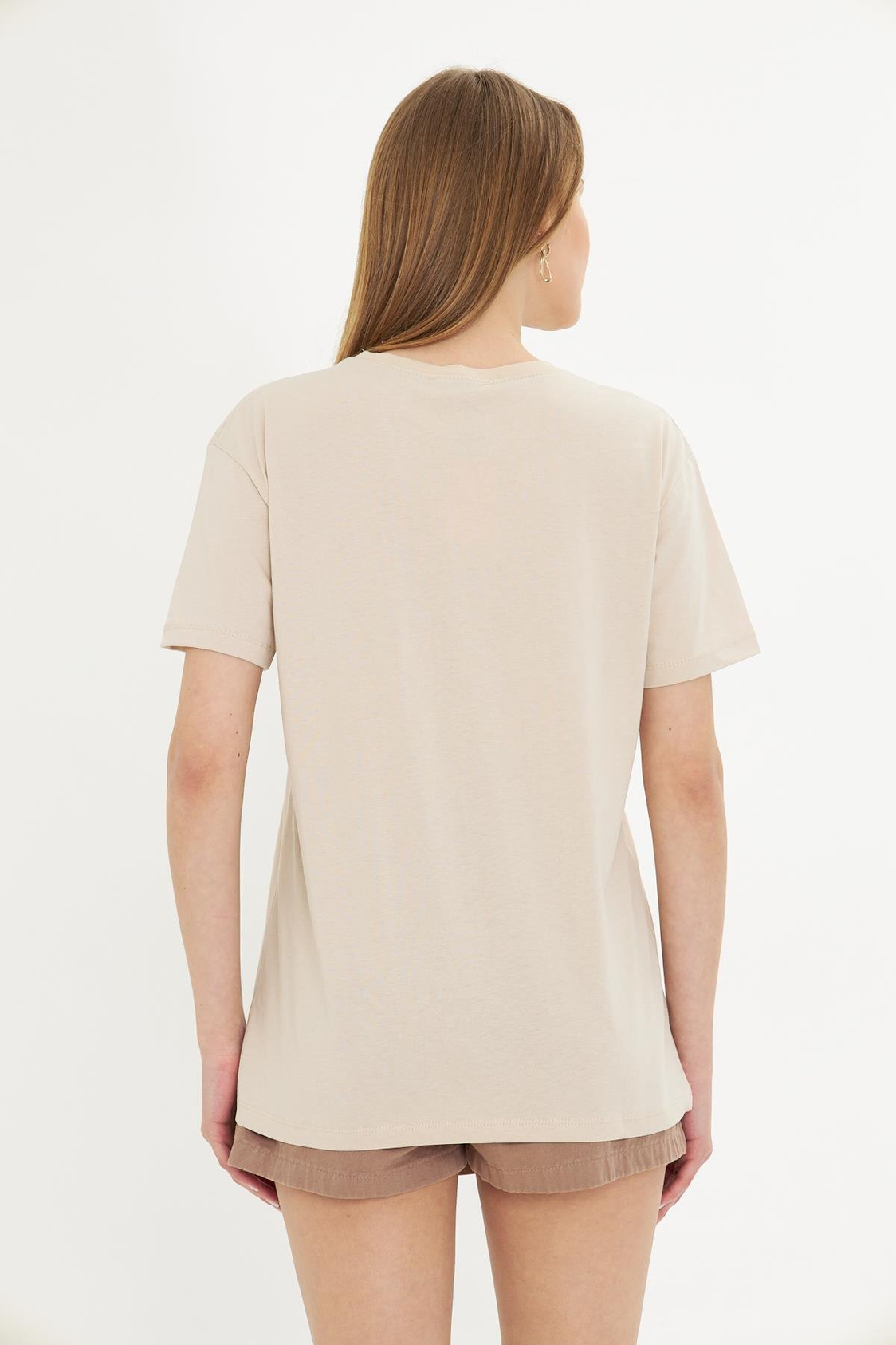 Kalpli Taş İşlemeli T-shirt