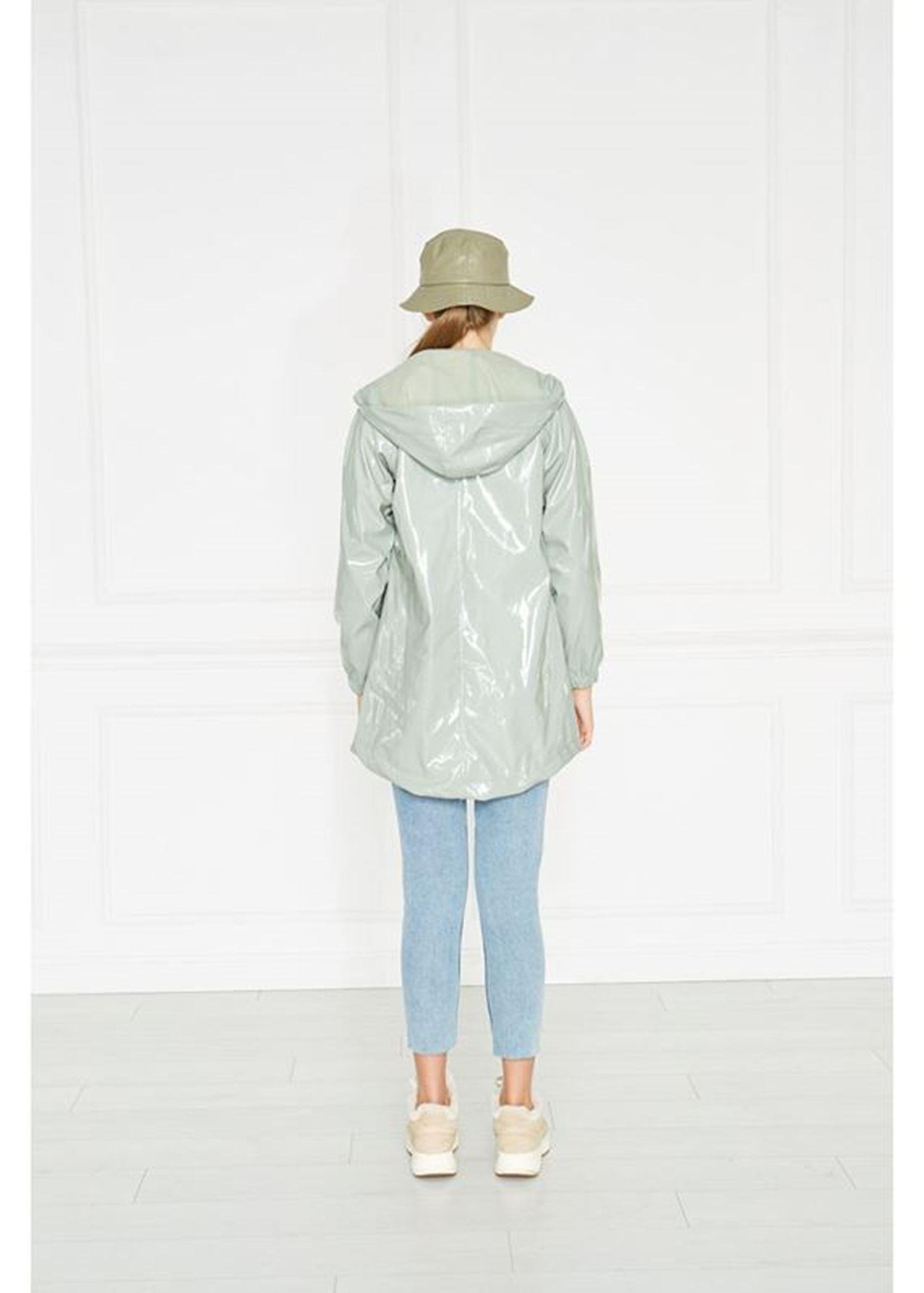 Kapşonlu Rugan Yağmurluk-Mint