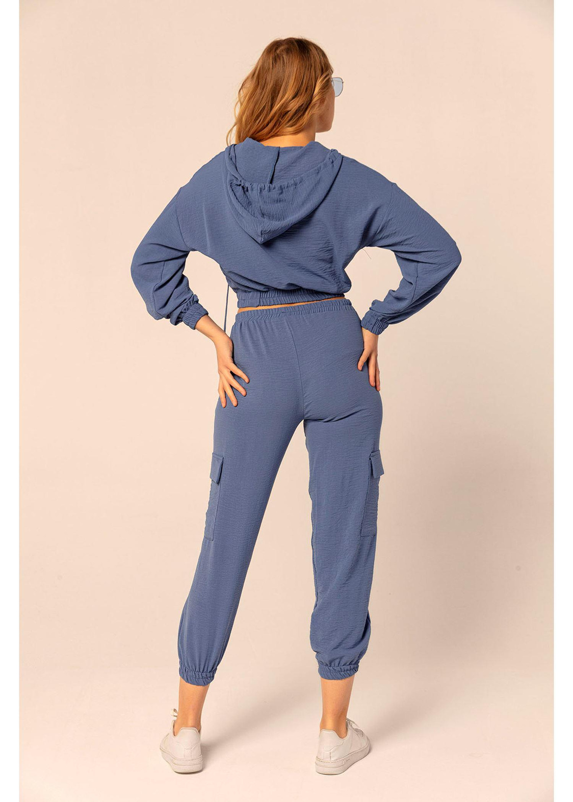 Kapüşonlu Beli Lastikli Sweatshırt