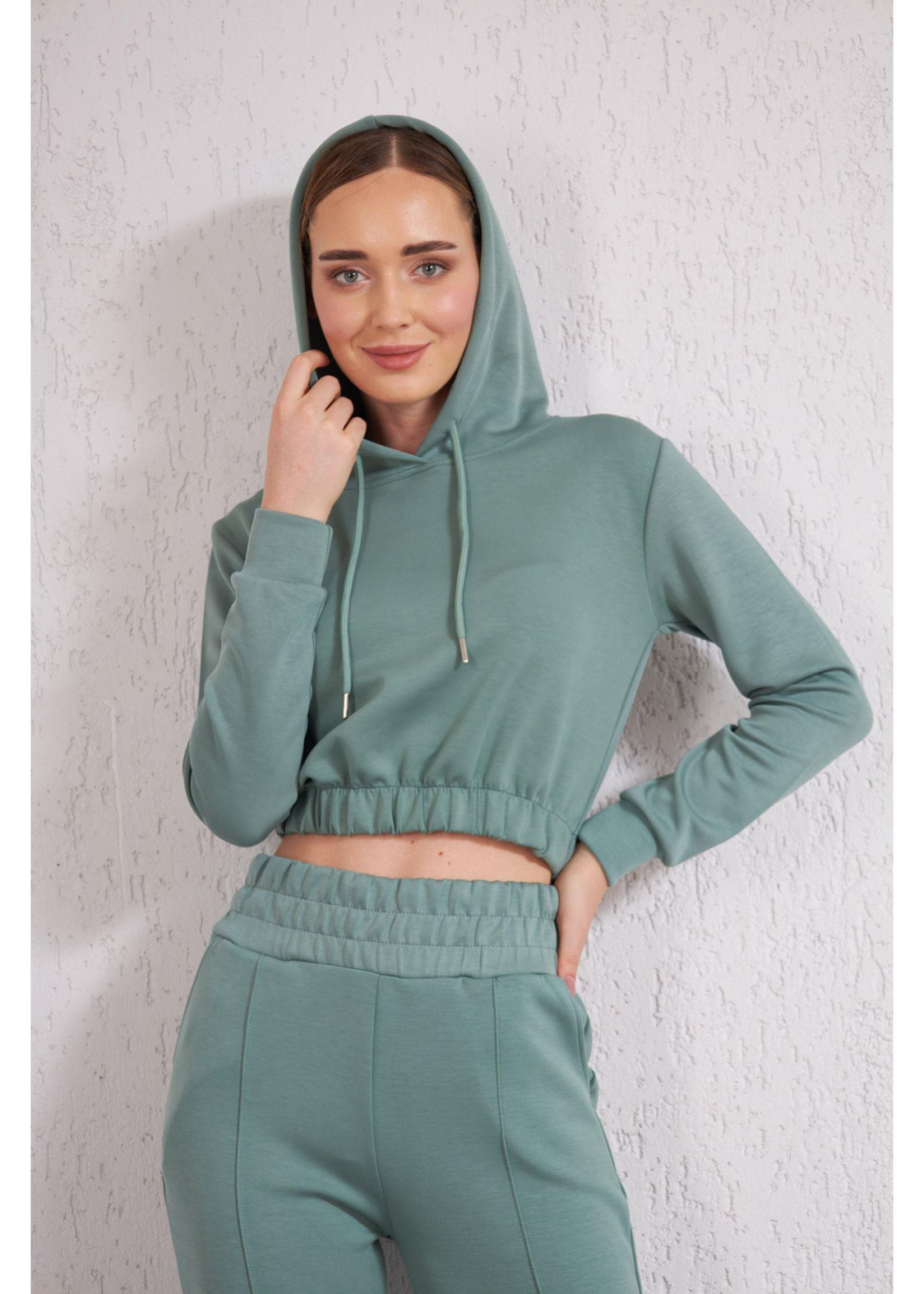 Kapüşonlu Dalgıç Sweat-Mint