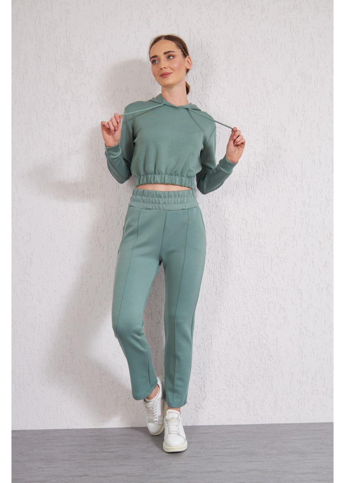 Kapüşonlu Dalgıç Sweat-Mint
