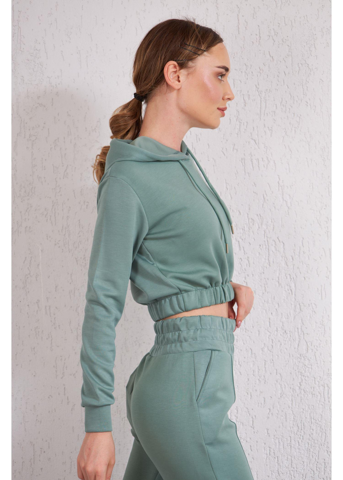 Kapüşonlu Dalgıç Sweat-Mint