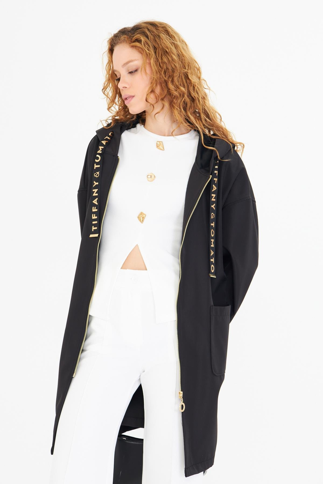 Kapüşonlu Suya Dayanıklı Trençkot