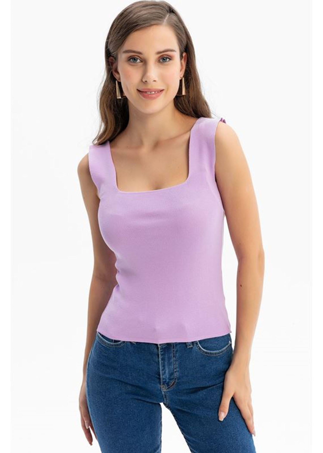 Kare Yaka Crop Atlet-Lila