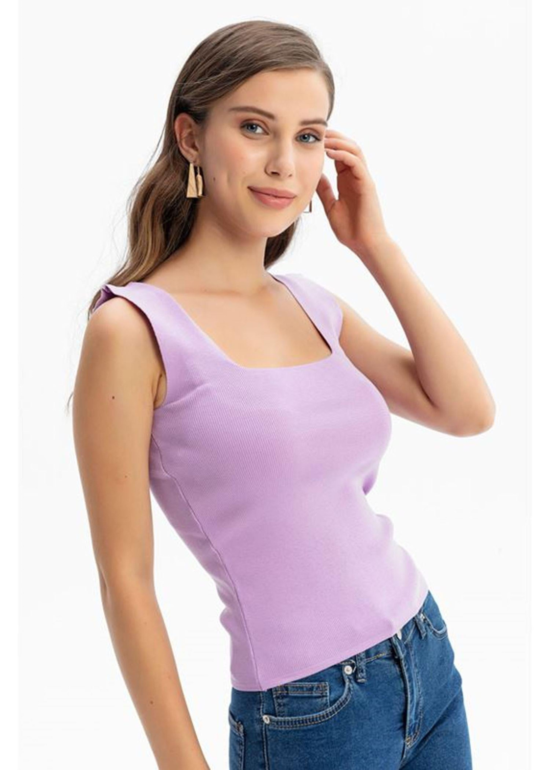 Kare Yaka Crop Atlet-Lila
