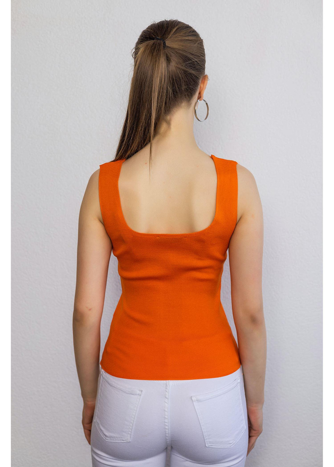 Kare Yaka Crop Atlet-Turuncu