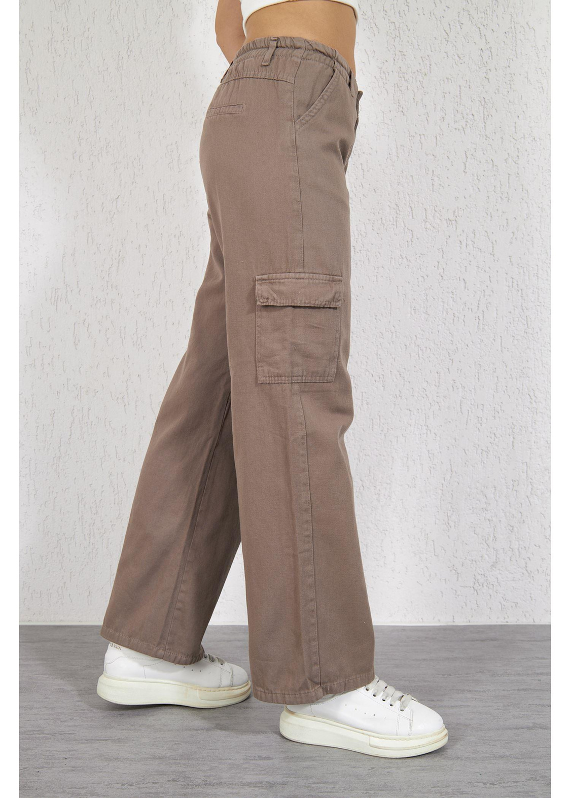 Kargo Cep Gaabardin Pantolon-Bej