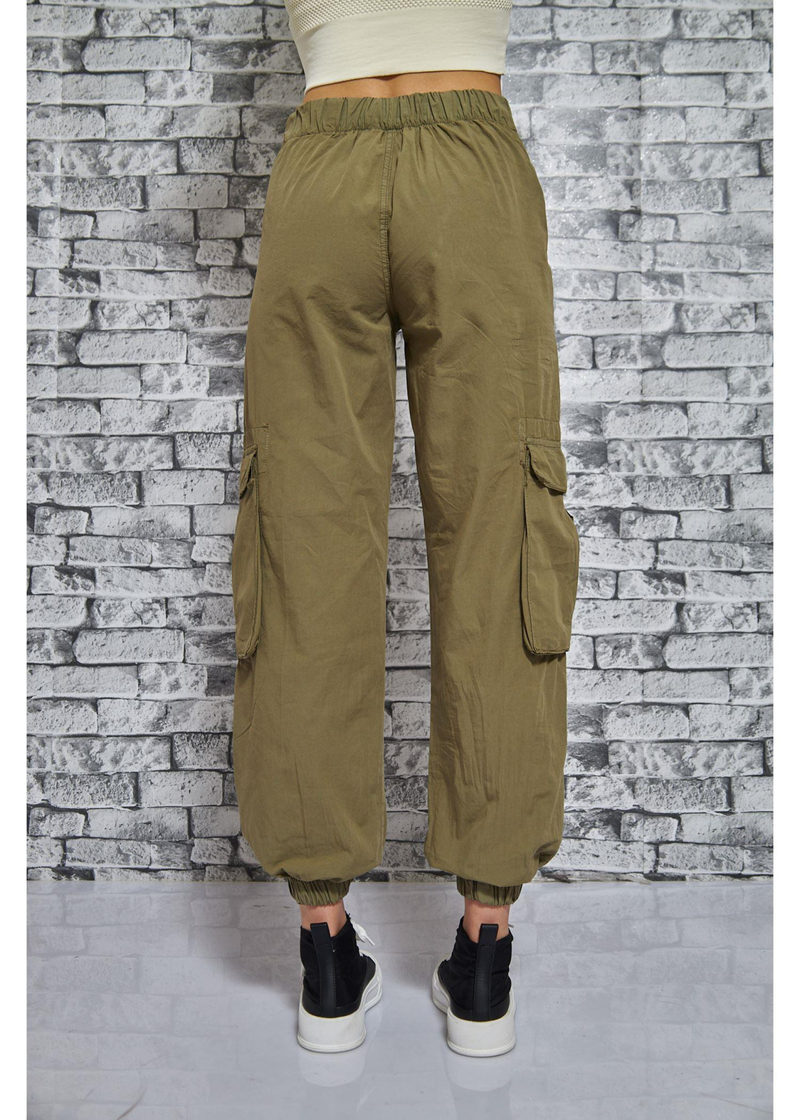 Kargo Cepli Jogger Pantolon-Yeşil