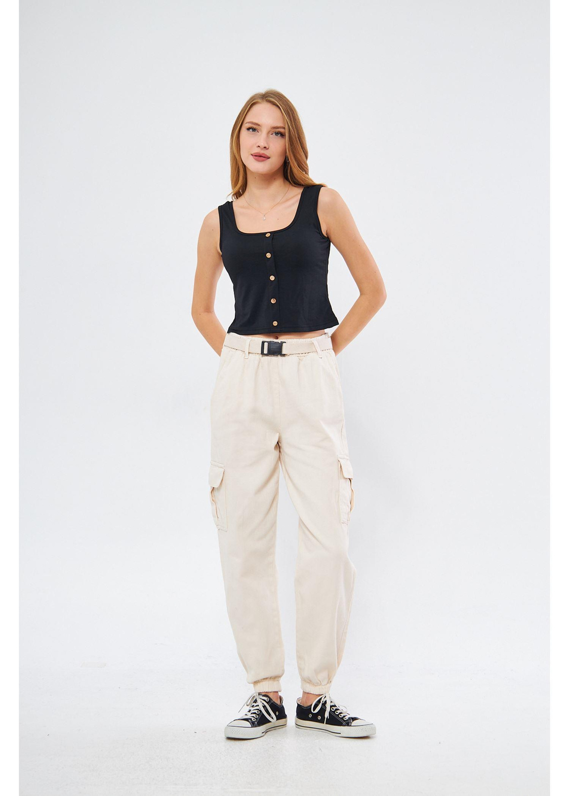 Kargo Cepli Palaskalı Jogger Pantolon