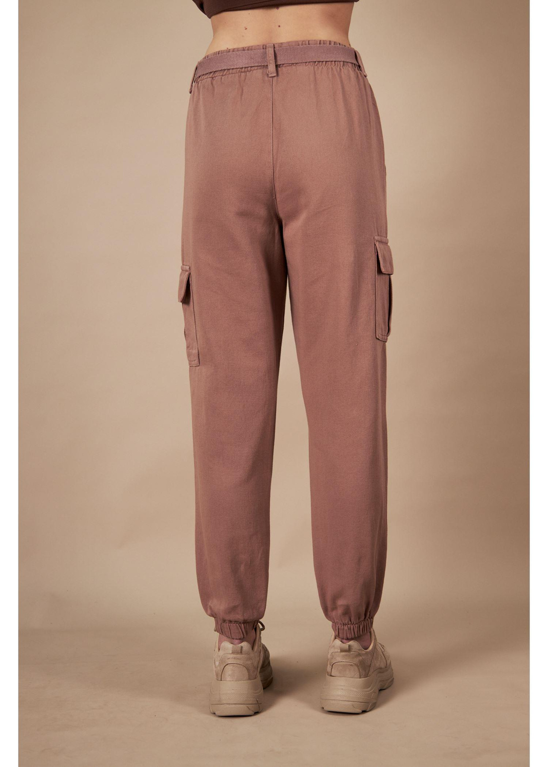 Kargo Cepli Palaskalı Jogger Pantolon-Vizon