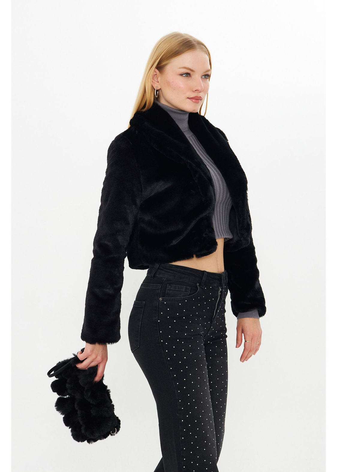 Kısa Peluş Bolero