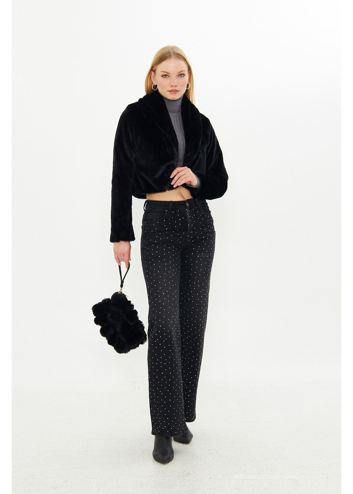 Kısa Peluş Bolero