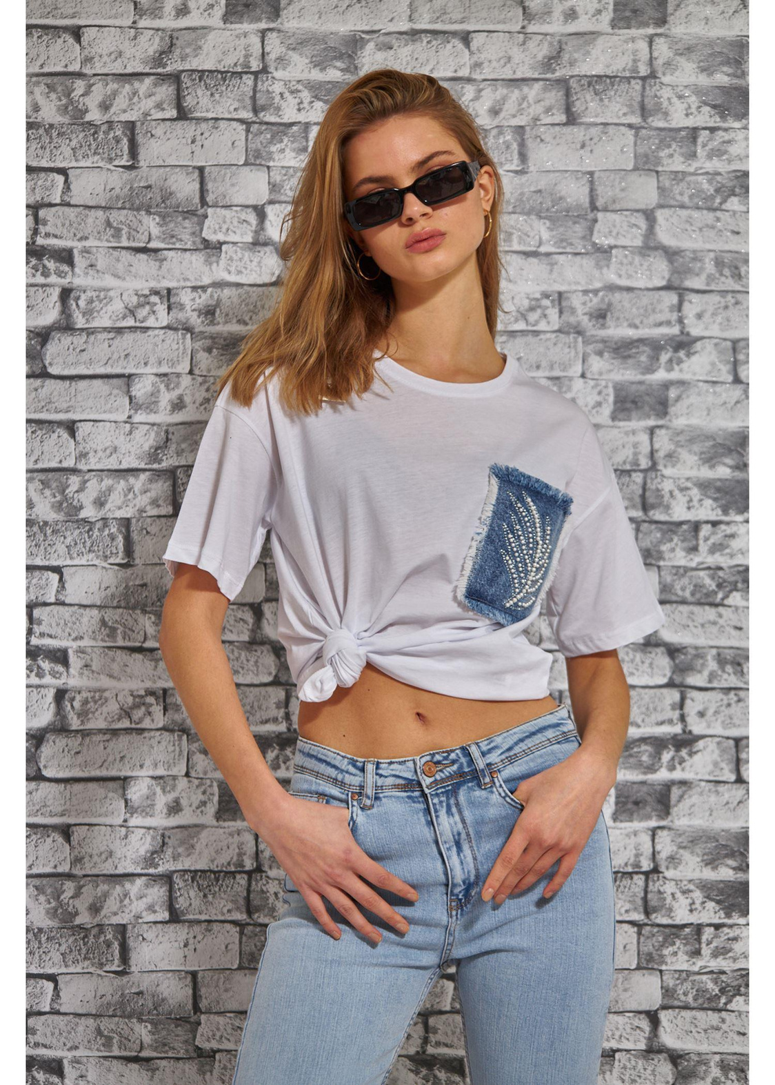 Kot Cepli Süprem T-Shirt-Beyaz