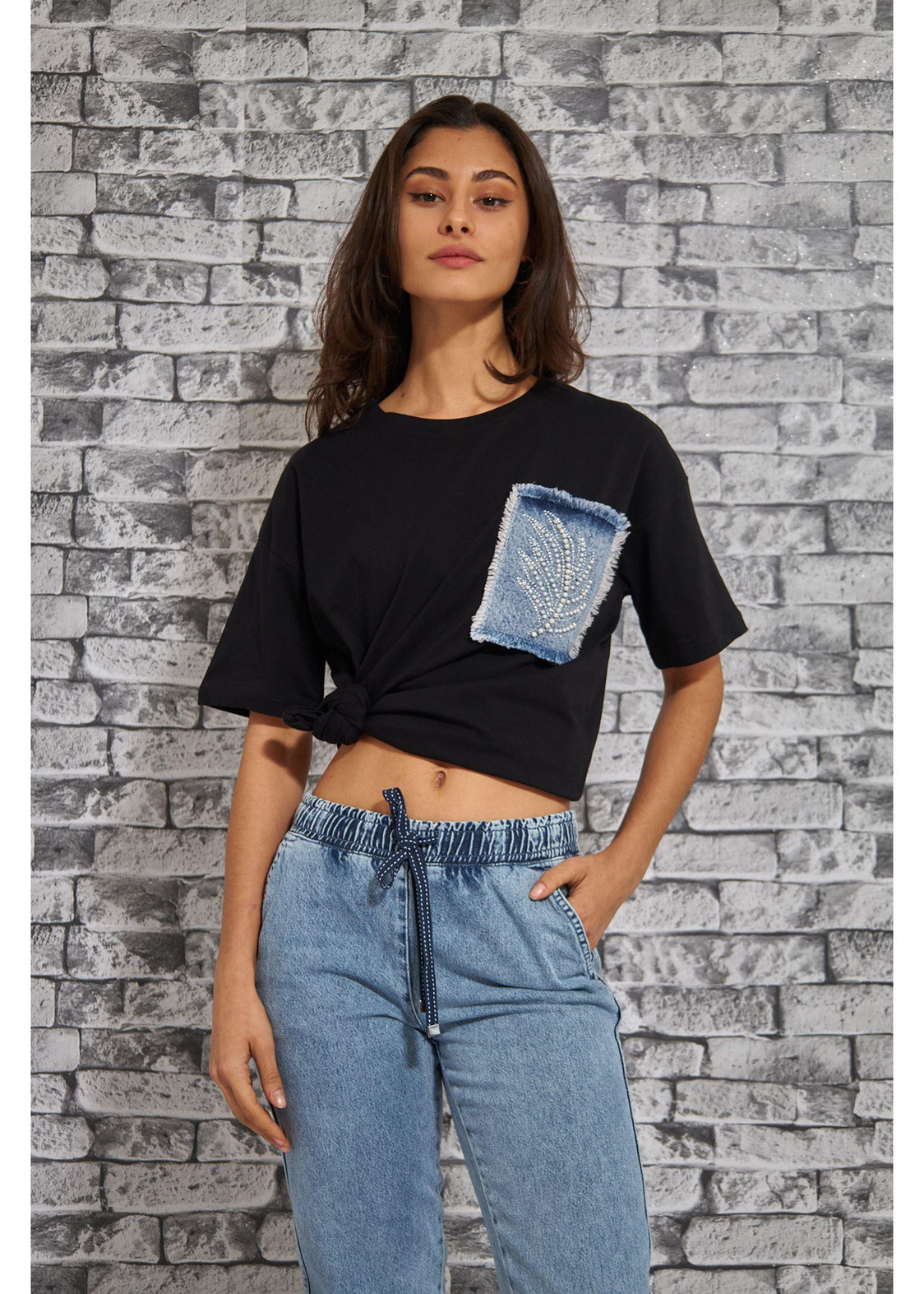 Kot Cepli Süprem T-Shirt-Siyah