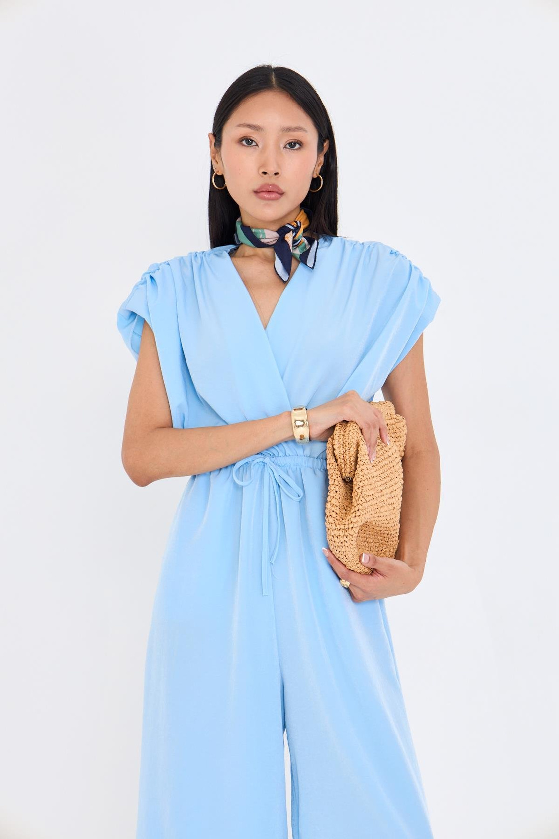 Kruvaze Yaka Sıfır Kol Tulum