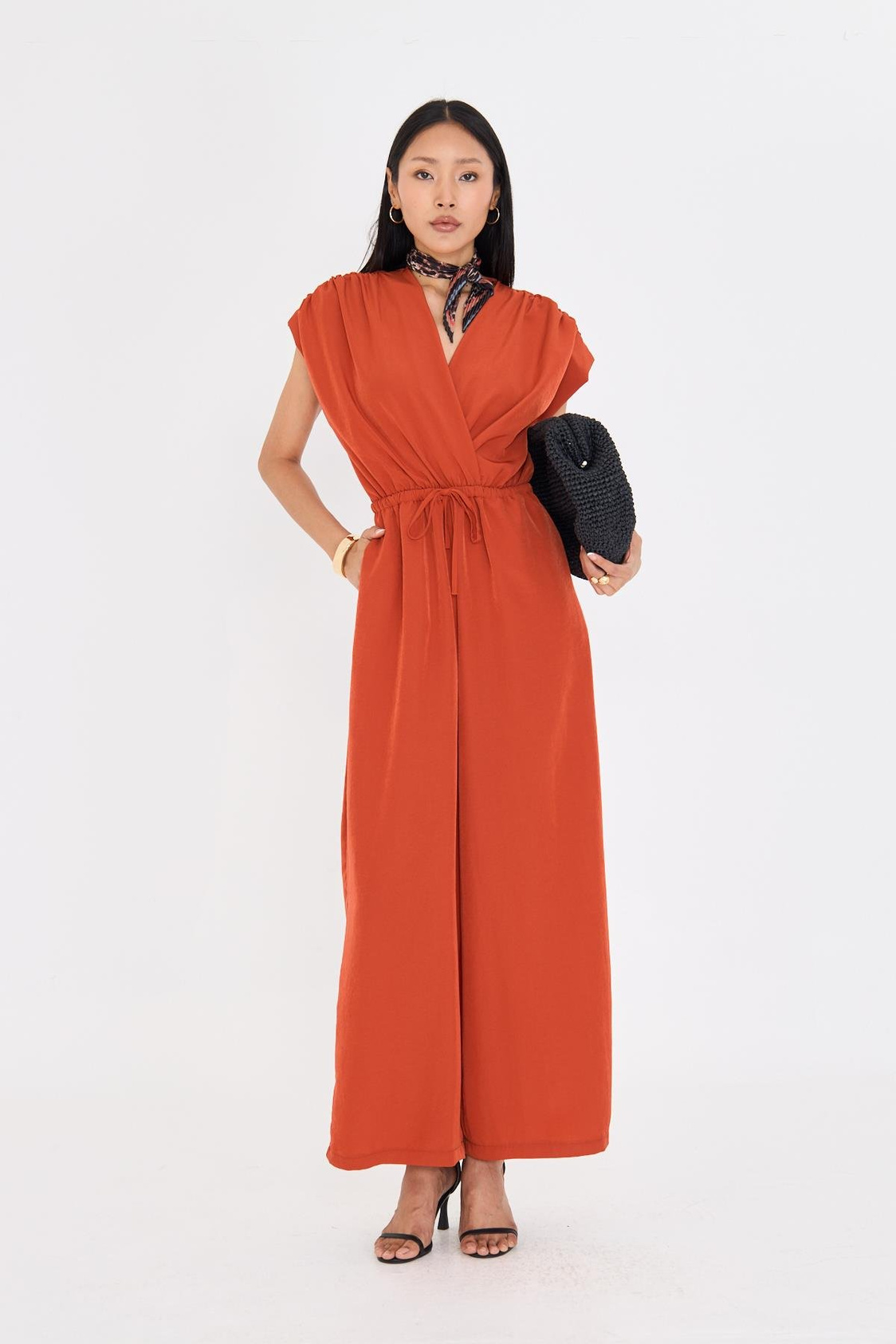 Kruvaze Yaka Sıfır Kol Tulum