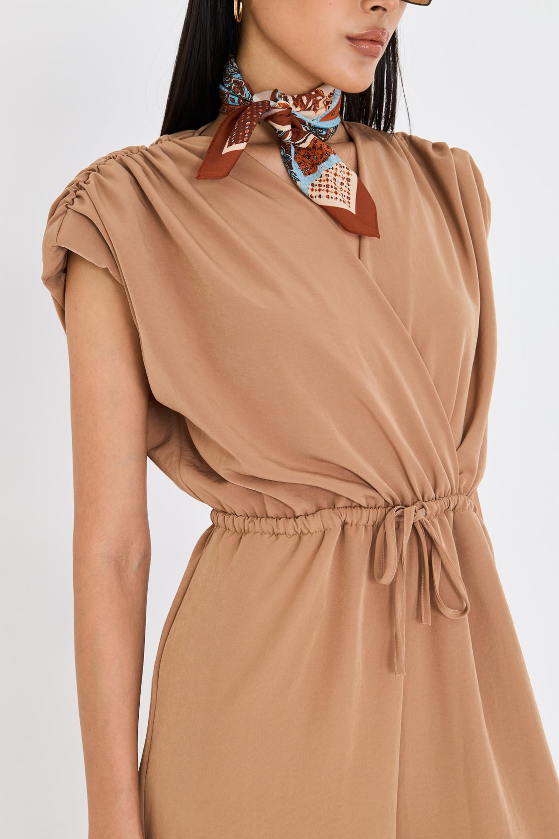 Kruvaze Yaka Sıfır Kol Tulum