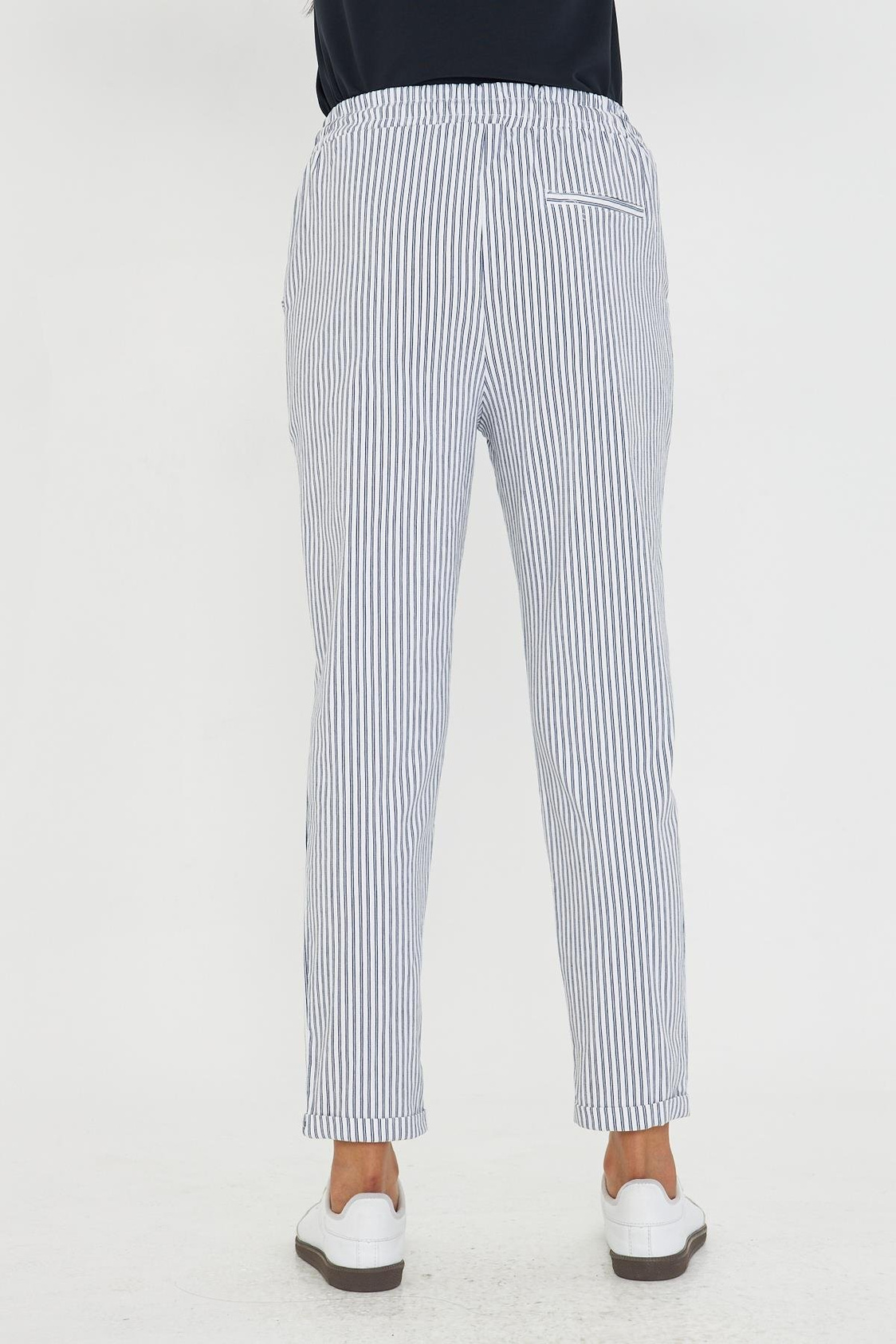 Lastikli Çizgili Chino Pantolon