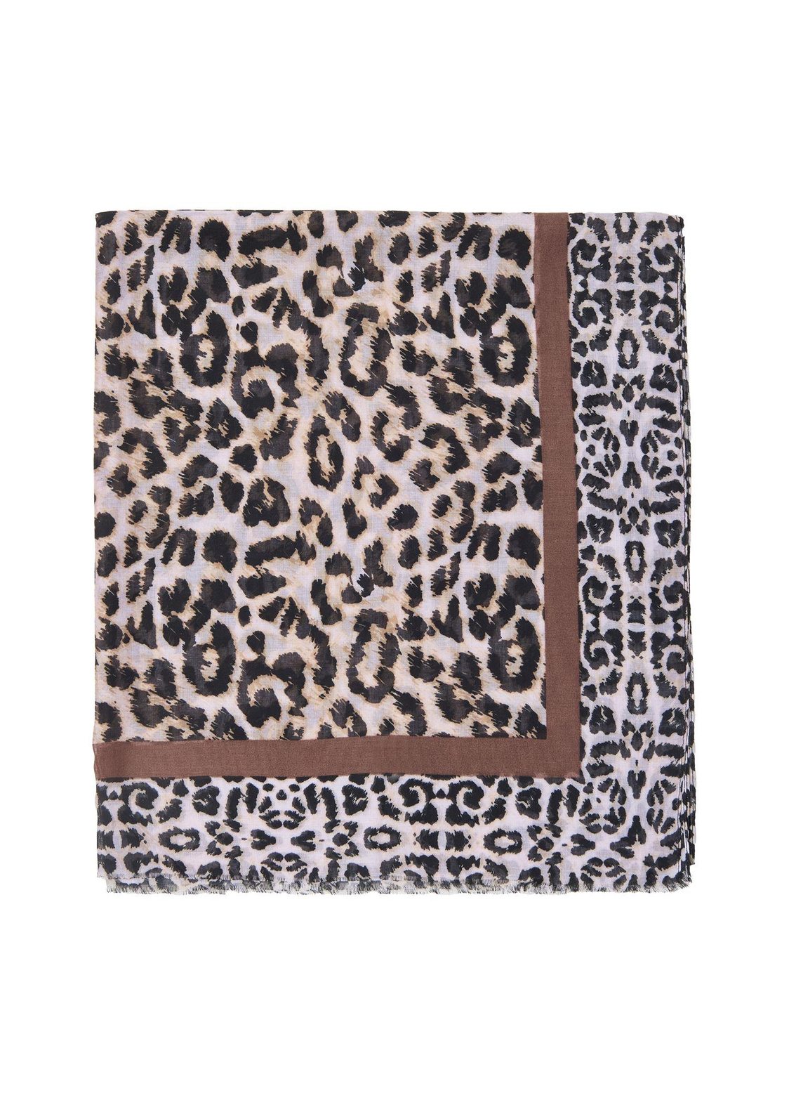 Leopar Desenli Fular - Camel