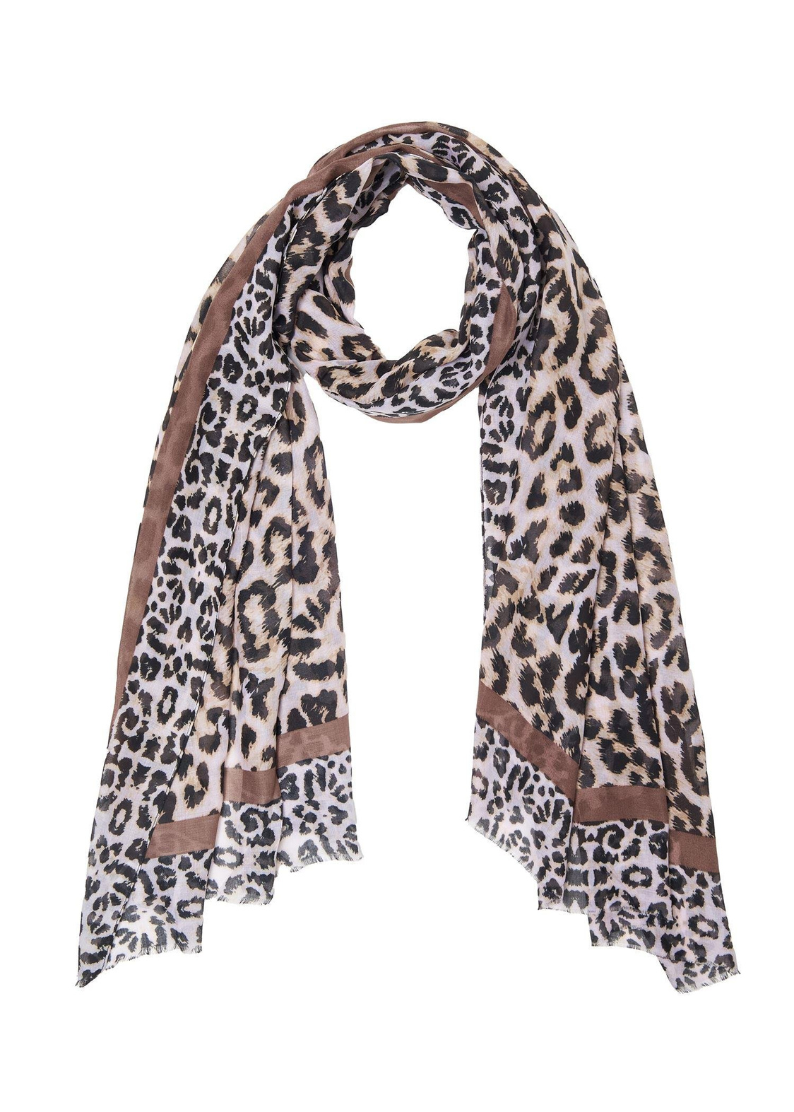 Leopar Desenli Fular - Camel