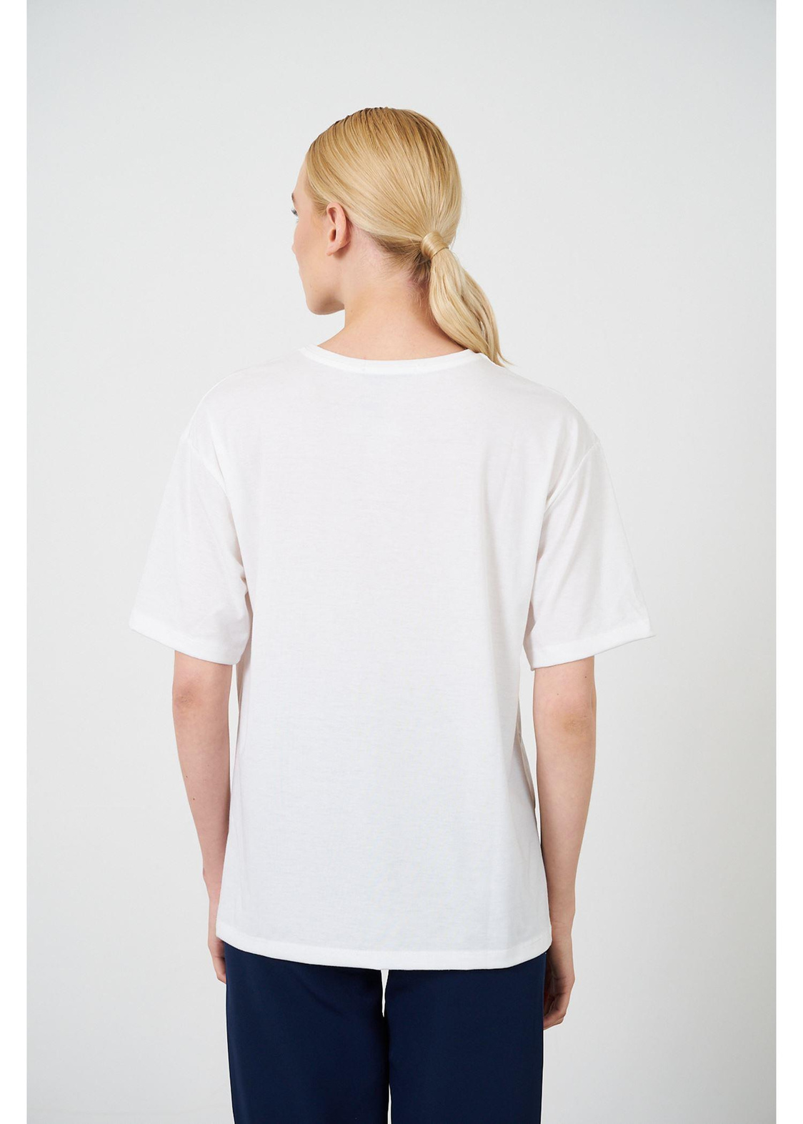 Memory Baskılı T-shirt-Ekru