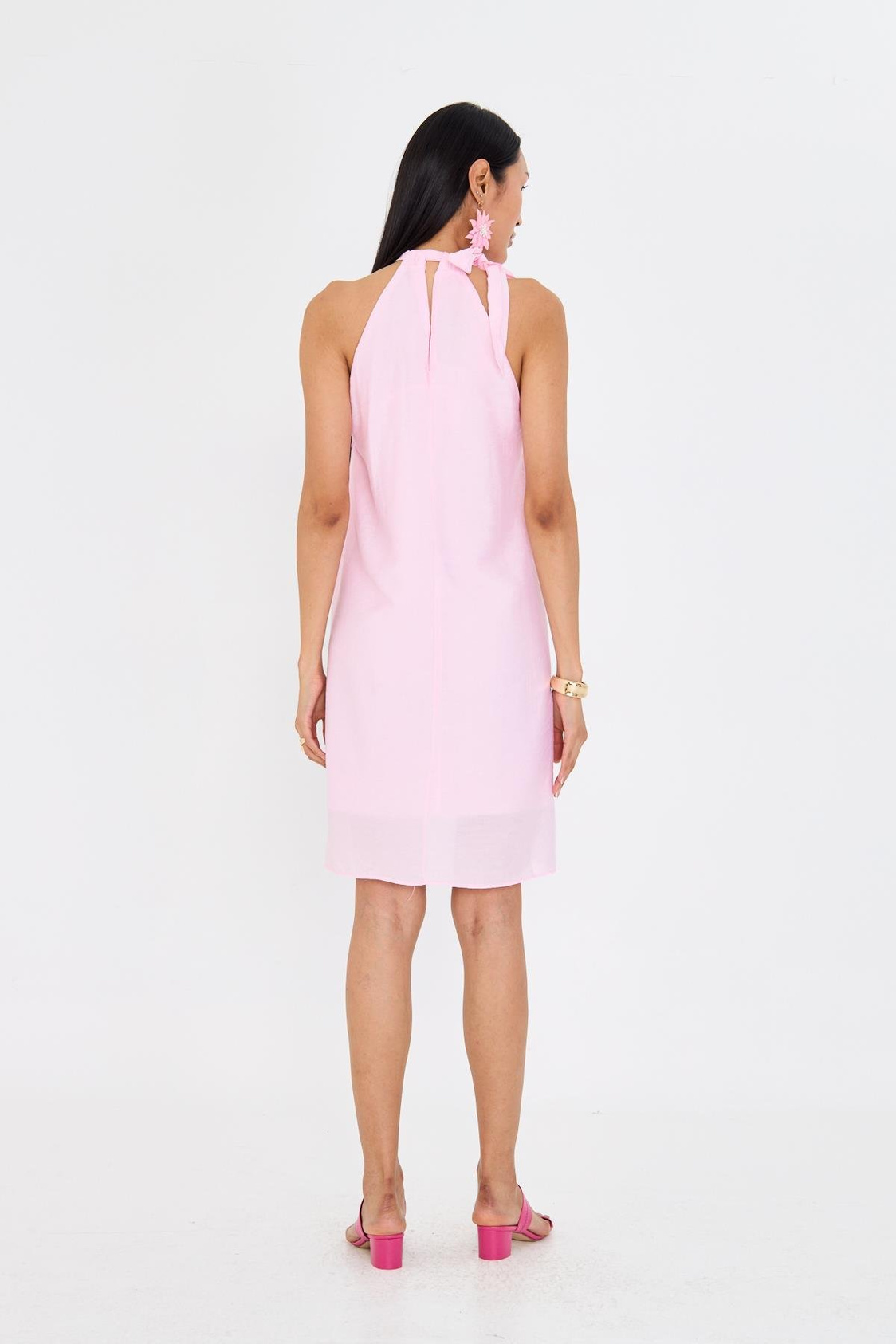 Önü Bağlamalı Sıfır Kol Elbise