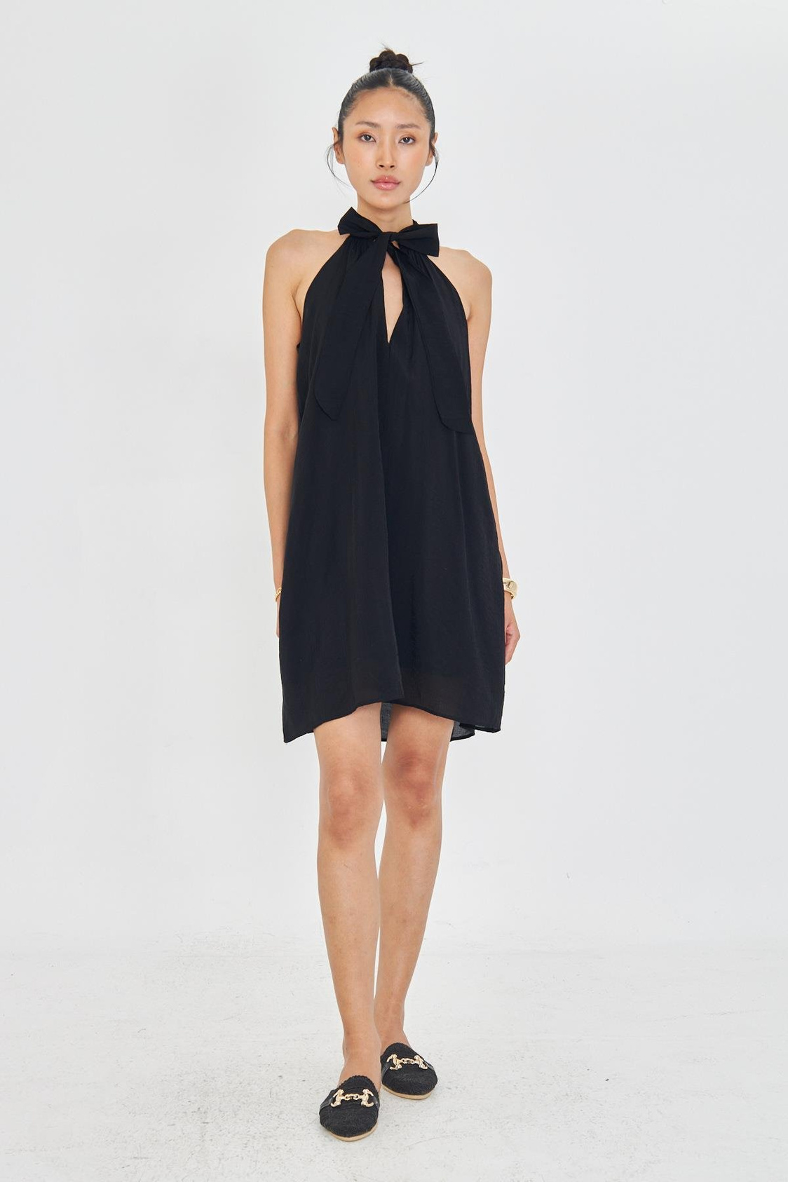 Önü Bağlamalı Sıfır Kol Elbise