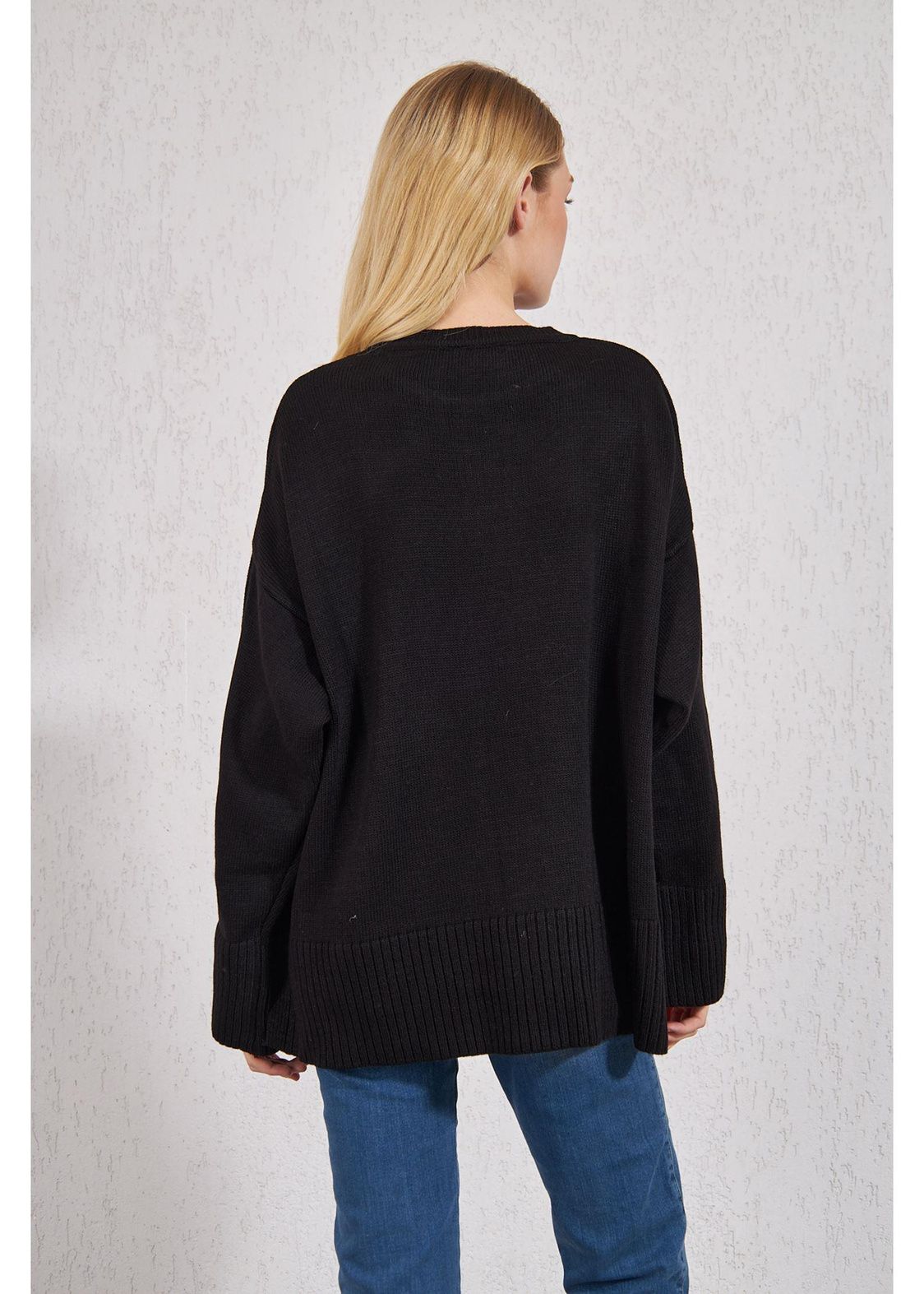 Oversize Basic Kazak-Siyah