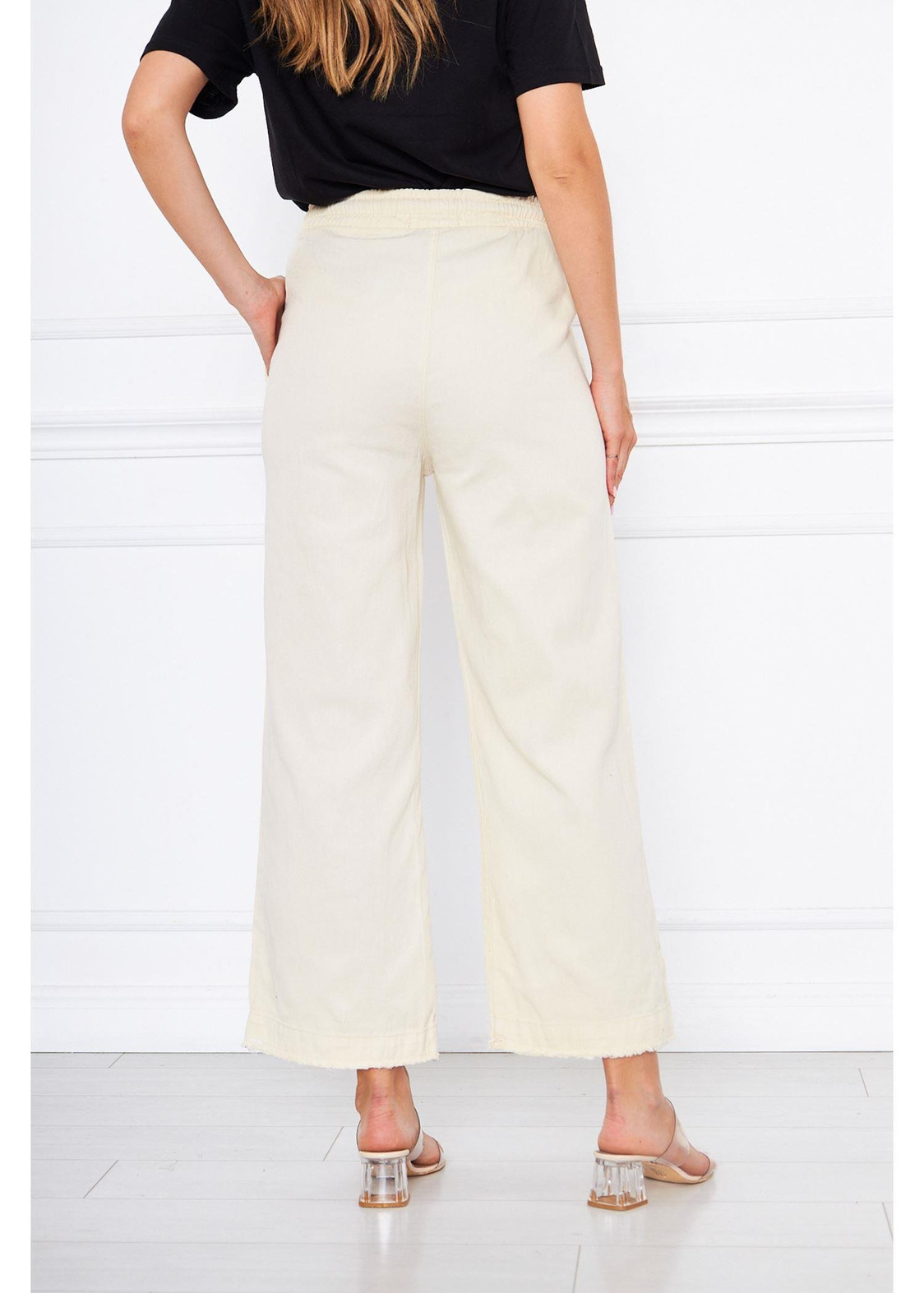 Paça Püsküllü Gabardin Pantolon-Taş