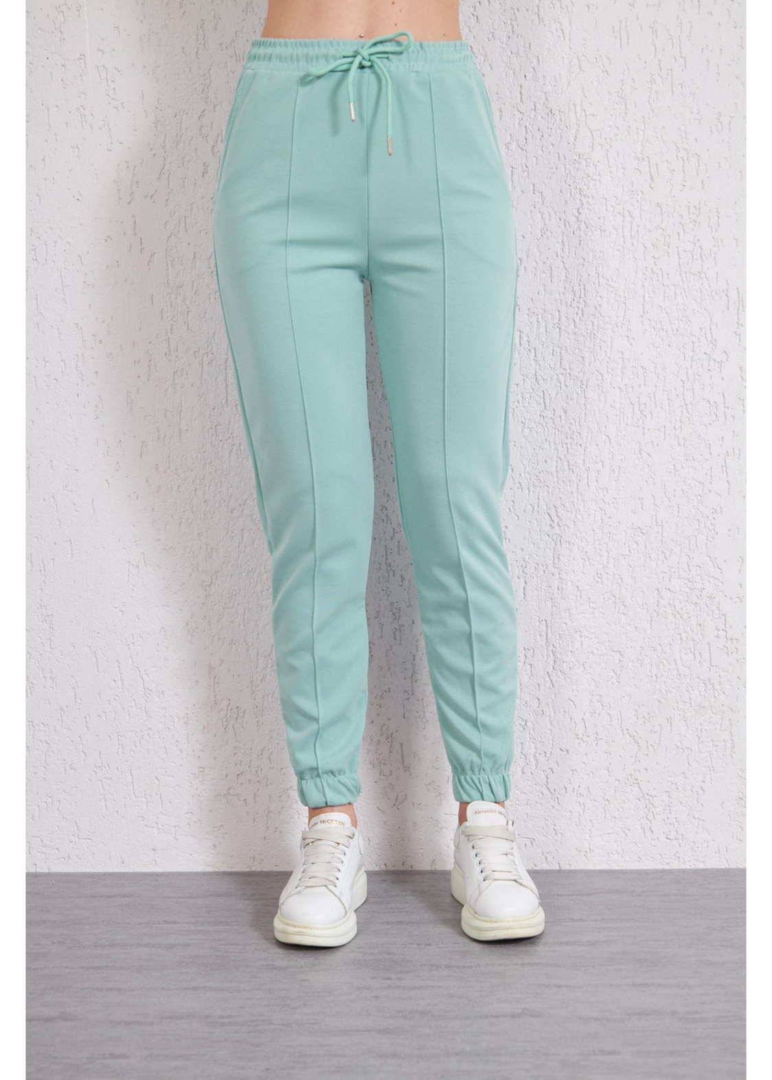 Paçası Lastikli Dalgıç Pantolon-Mint