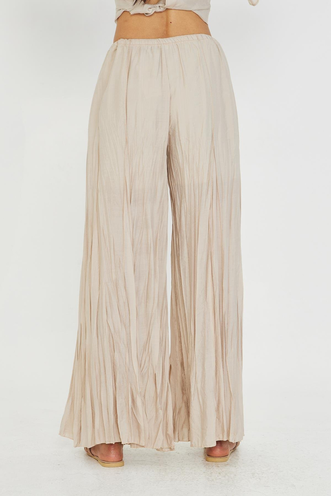 Parçalı Bağcıklı İnce Pantolon