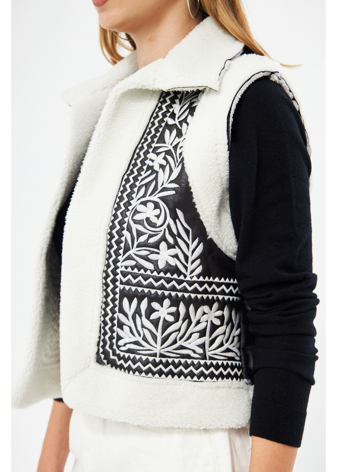 Peluş Süet Yelek - Siyah