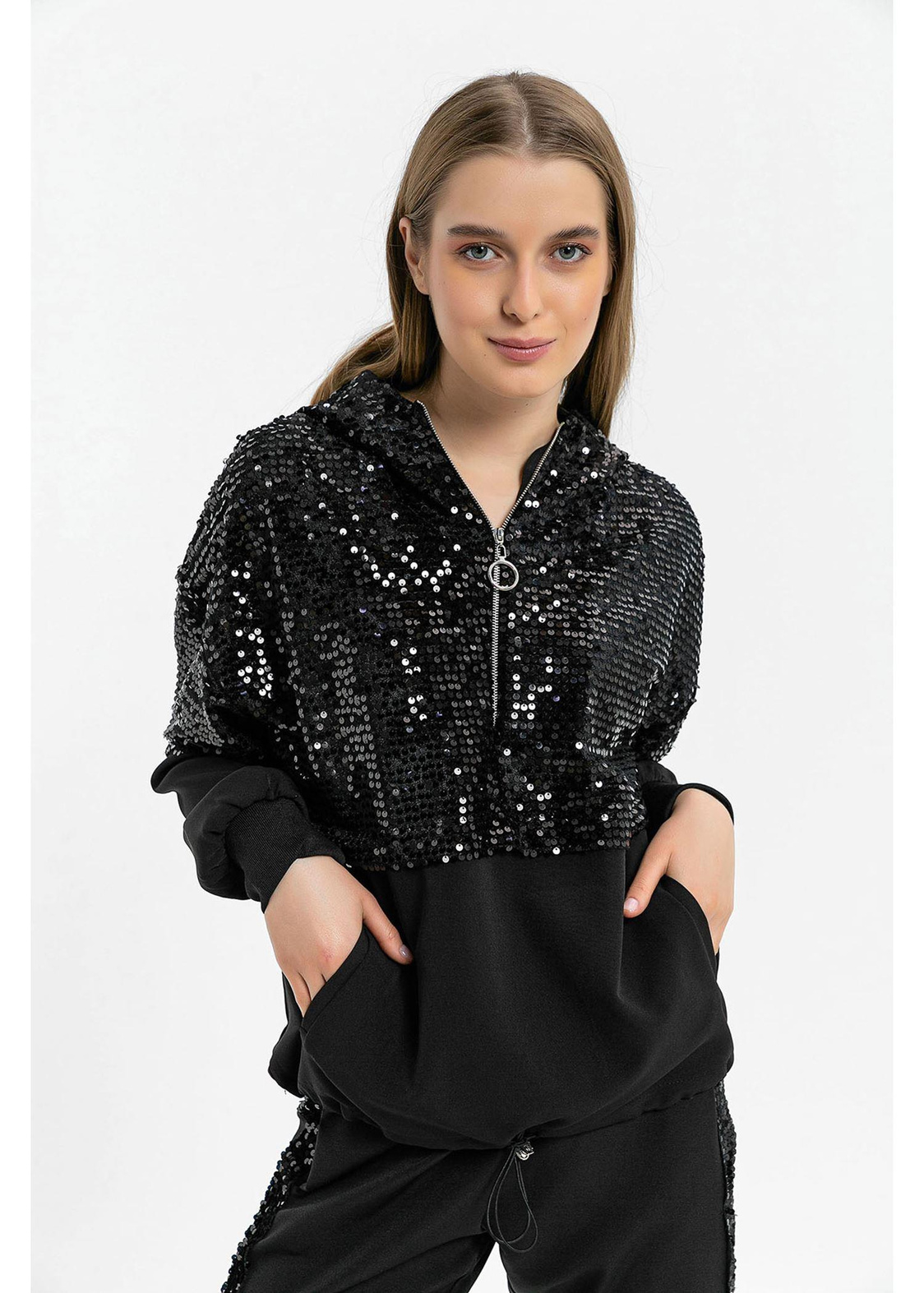 Pul Payet Sweatshirt-Siyah
