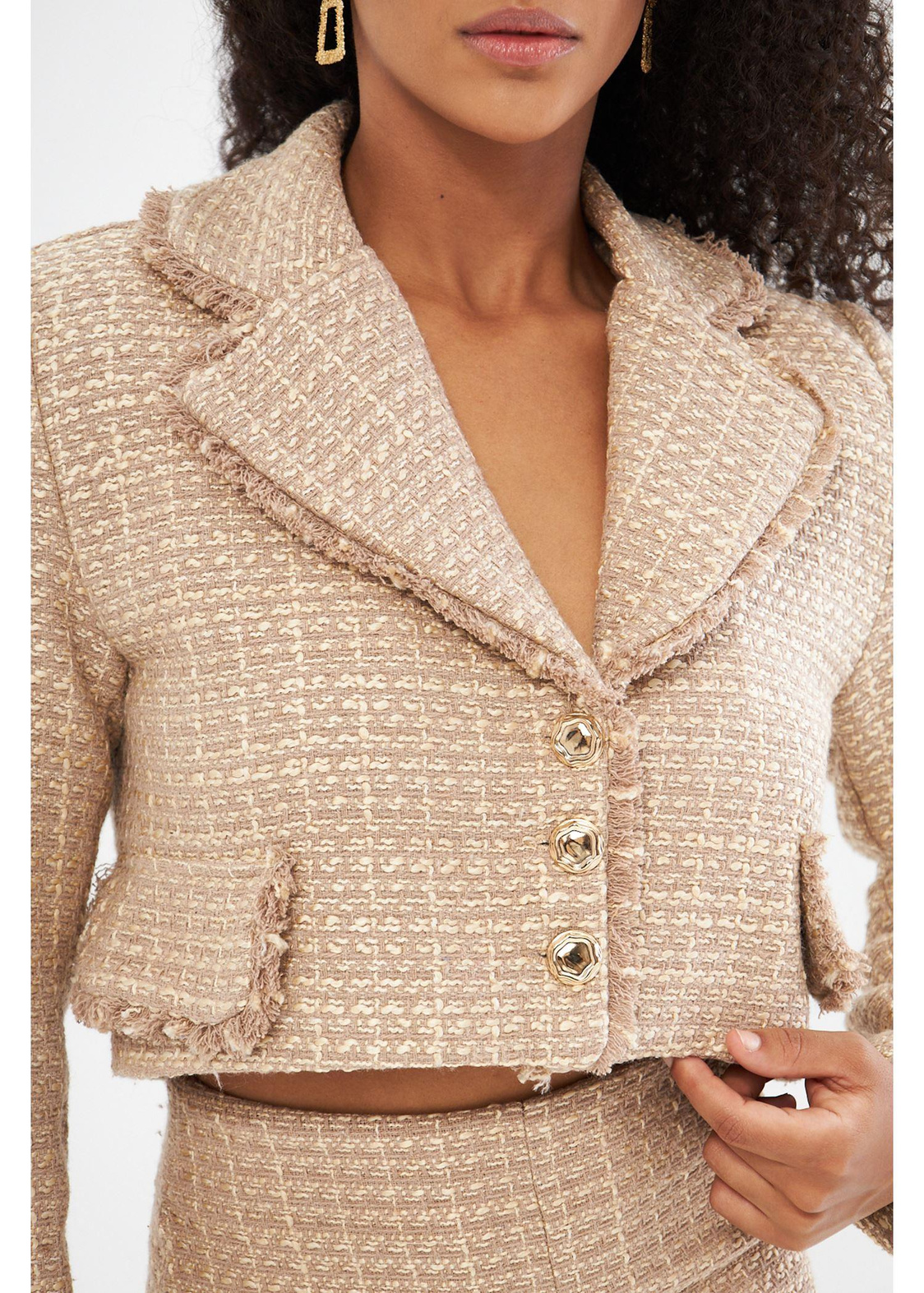 Püskül Detaylı Kısa Ceket