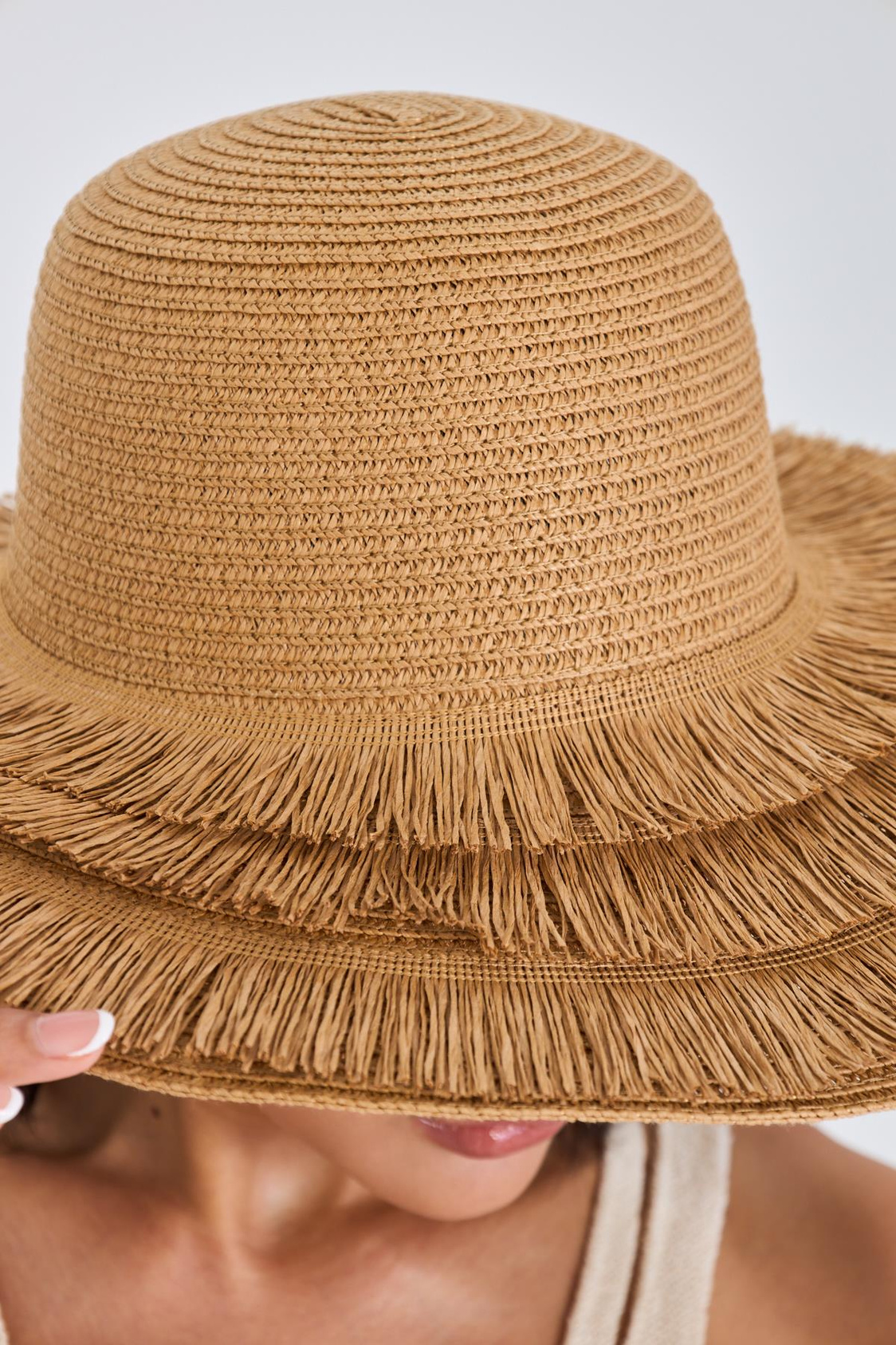 Püsküllü Hasır Şapka