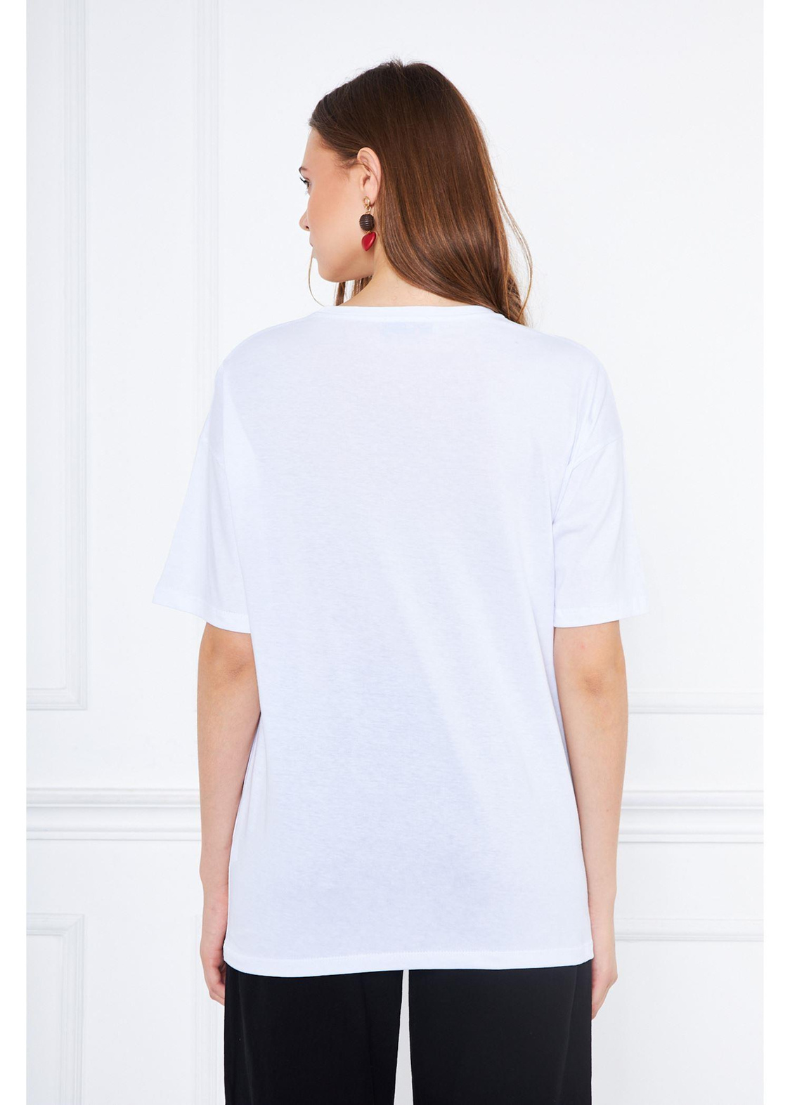 Saat Baskılı Süprem T-Shirt-Beyaz