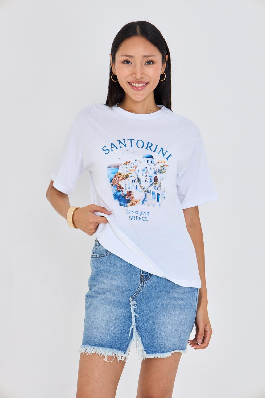 Santorini Baskılı Süprem T-shirt