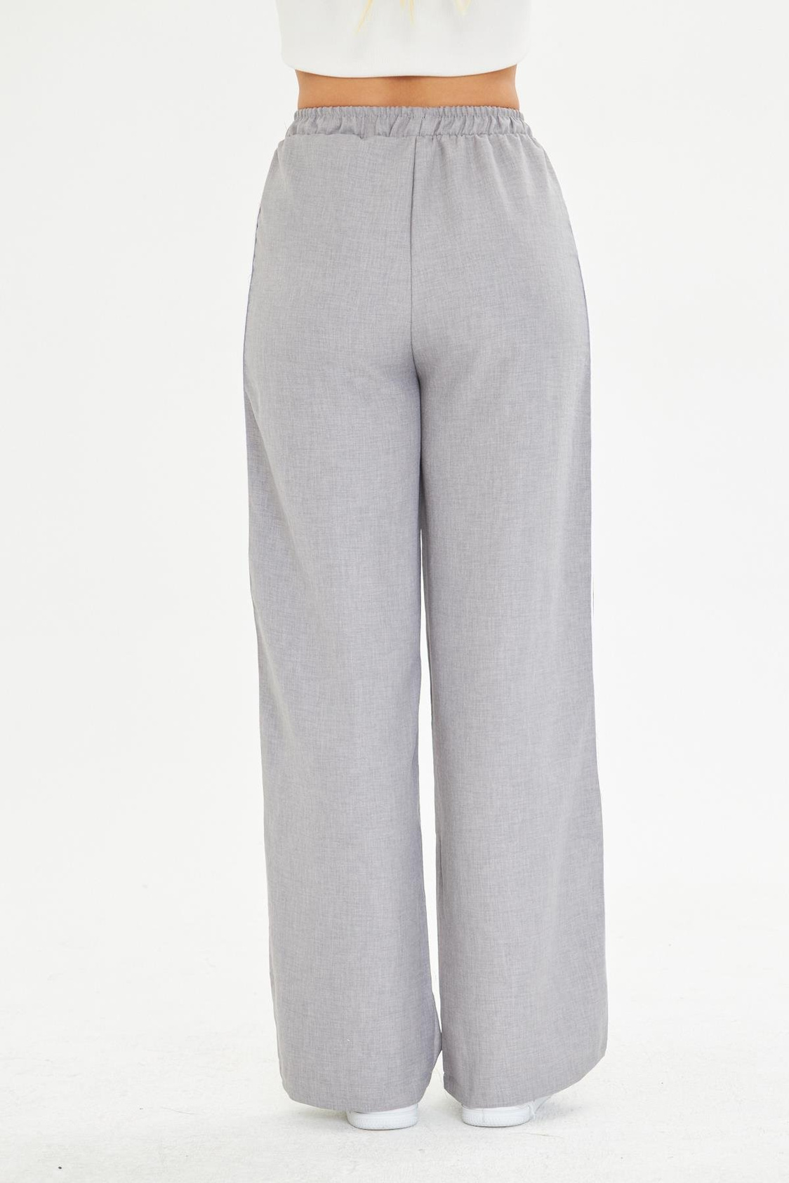 Şeritli Bol Paça Pantolon