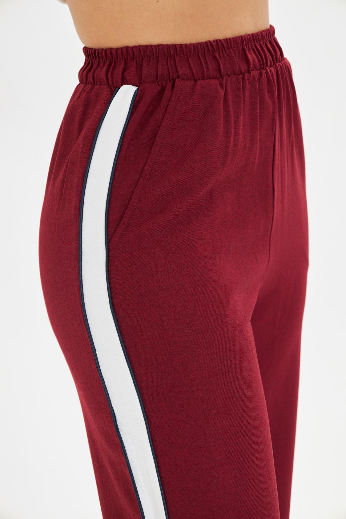 Şeritli Bol Paça Pantolon